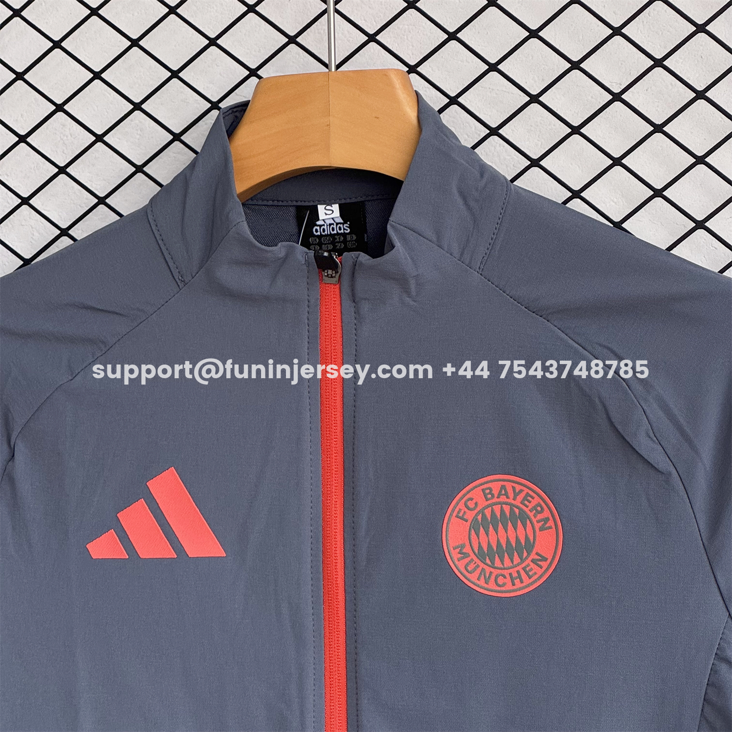Funinjersey-Bayern Munich 25-26 Windbreaker Training Set - Grey Top and Pants