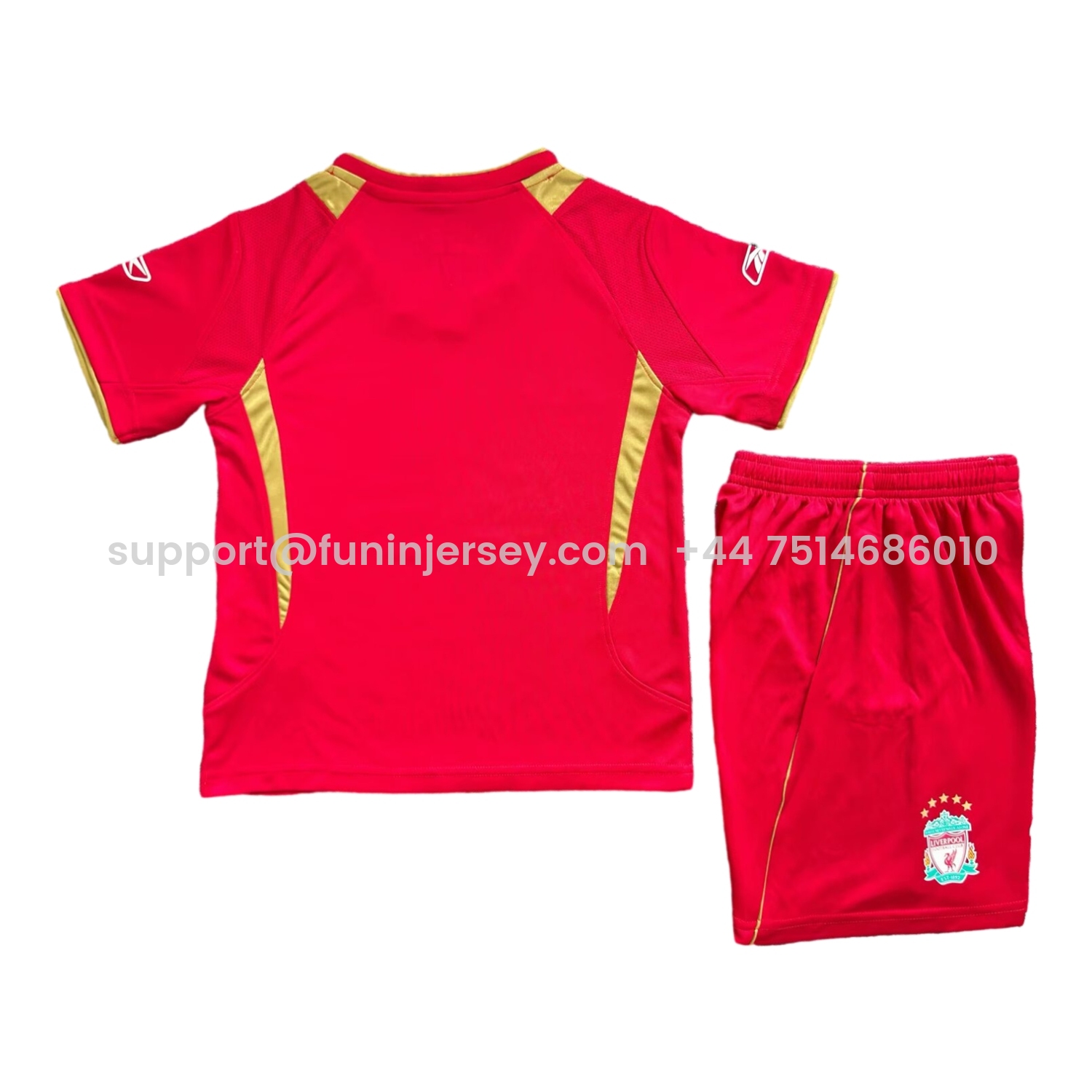 Funinjersey-Retro Liver.pool 2005-06 European Home Kids Kit