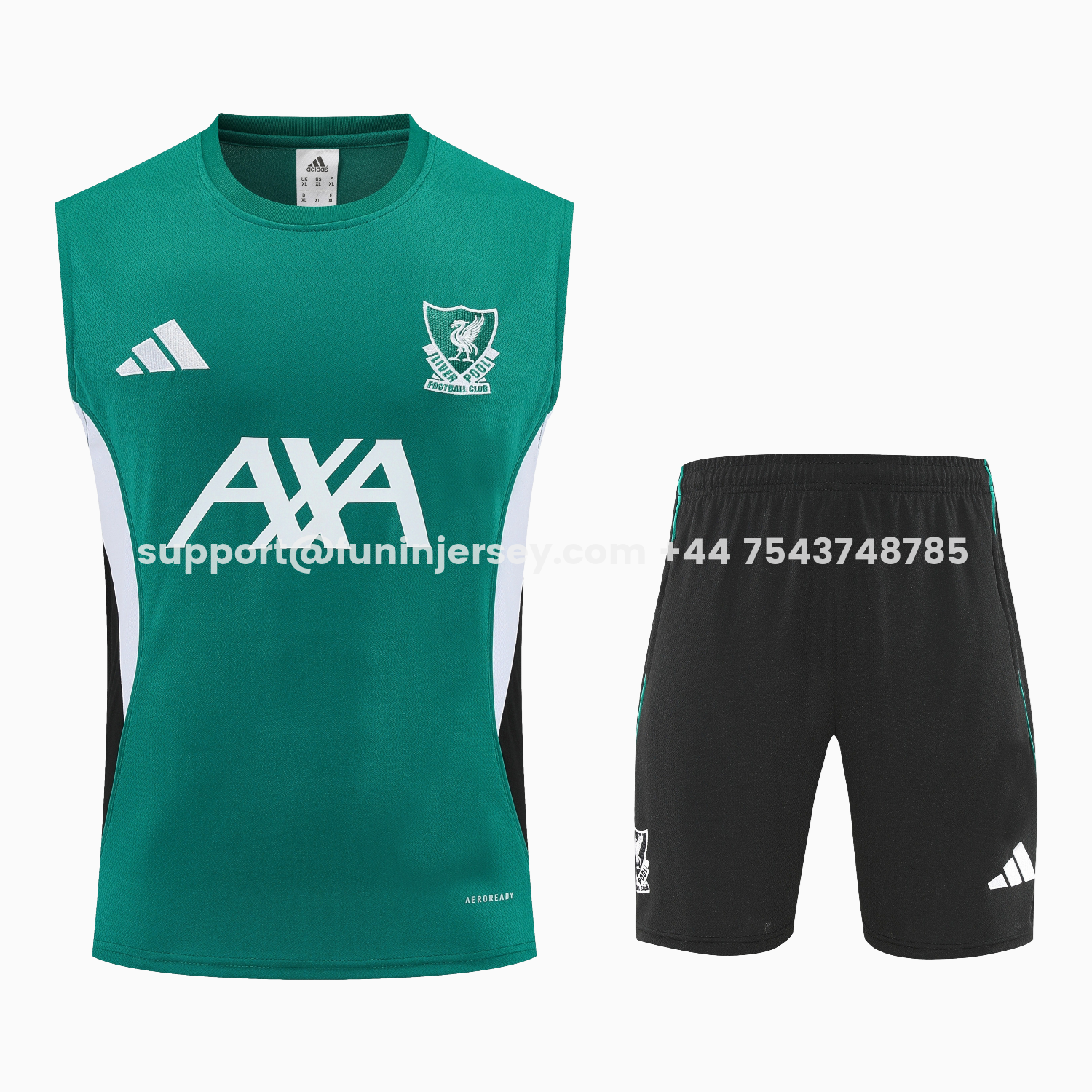 Funinjersey-Liver.pool 25-26 Vest Training Set - Green Vest & Black Shorts