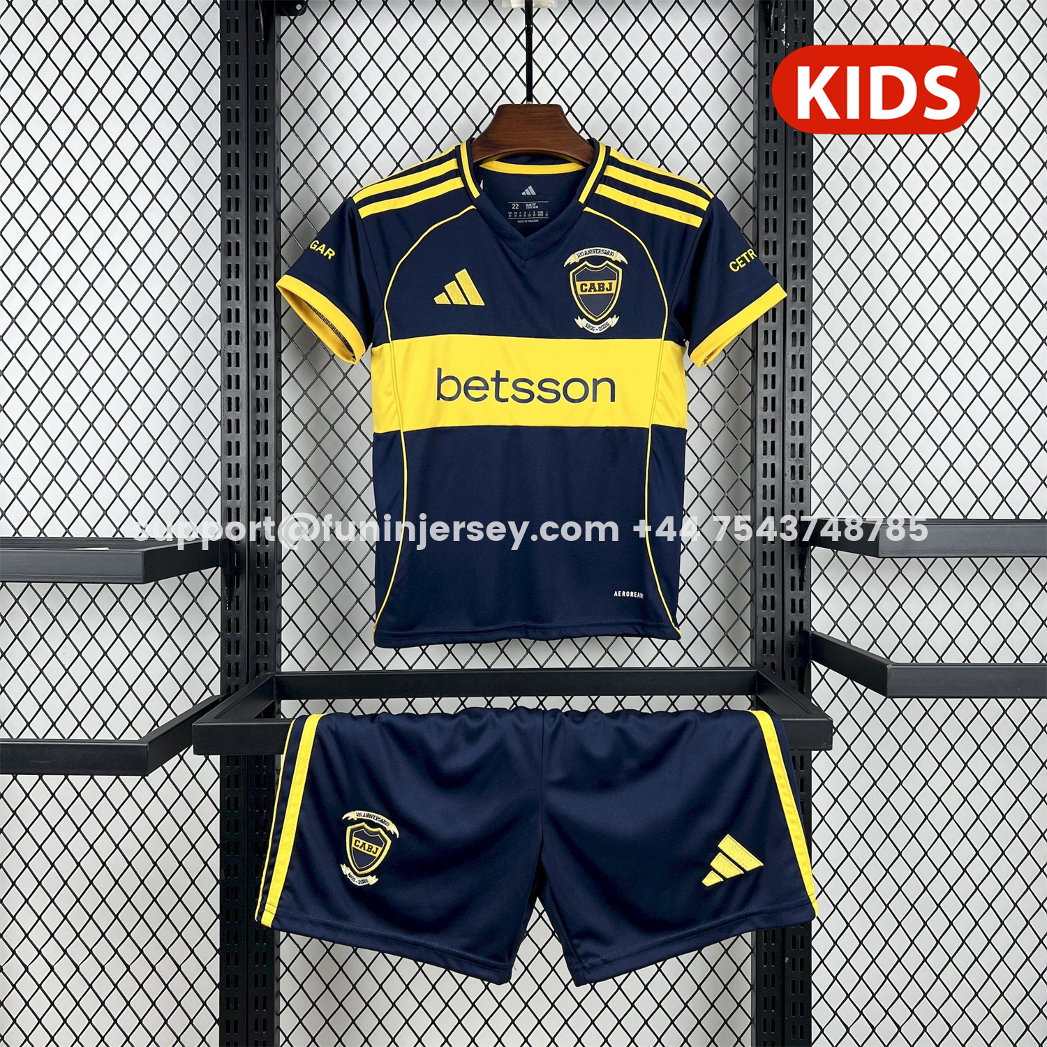 Funinjersey-Boca Juniors 25-26 Home 120th Anniversary Kids Kit