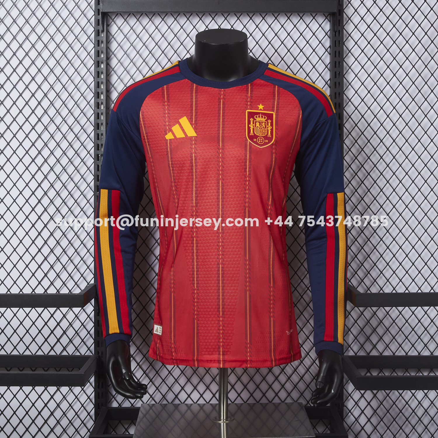 Funinjersey-Spain 2026 Home Long Sleeves Jersey - Player Version