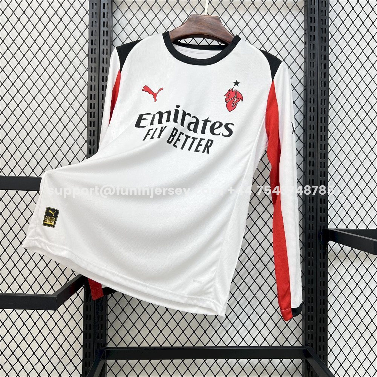 Funinjersey-AC Milan 25-26 Away White Long Sleeves Jersey - Fans Version