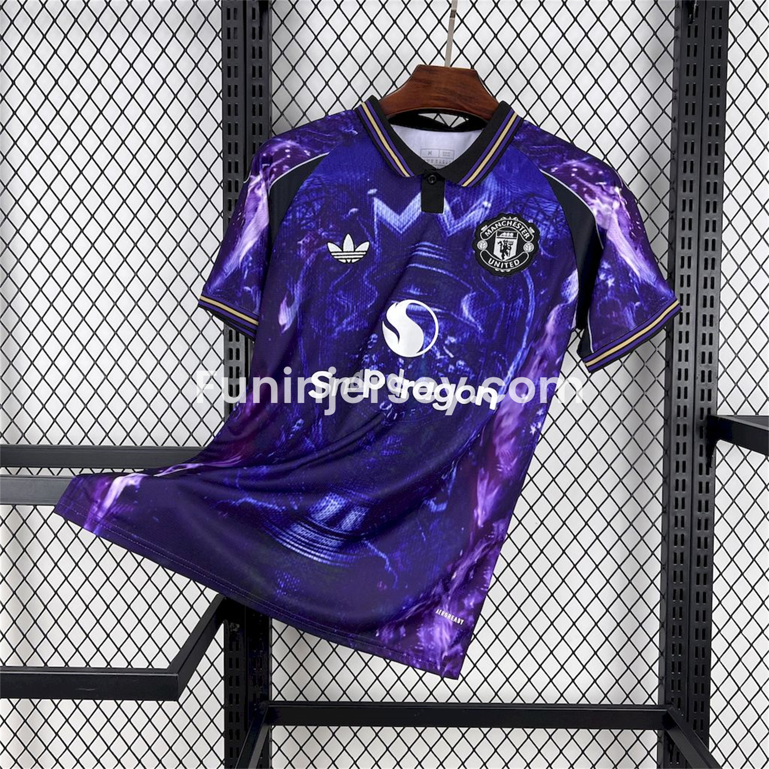 Funinjersey-Manchester United 25-26 Blue and Purple Premier League Championship Trophy Special Edition Jersey - Fans Version