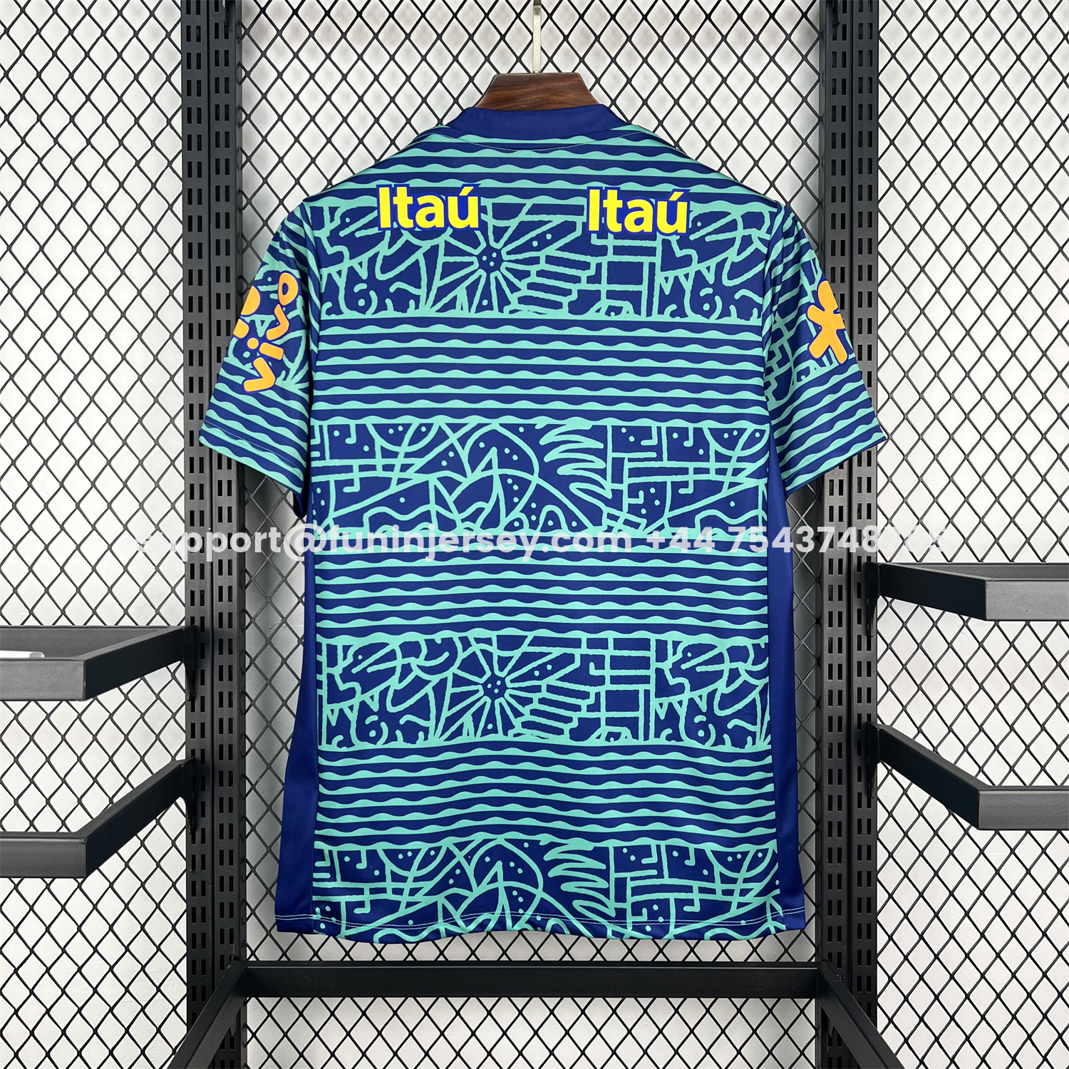 FUN-Funinjersey-Retro Brazil 2024 Blue Pre-Match Training Jersey - Fans Version