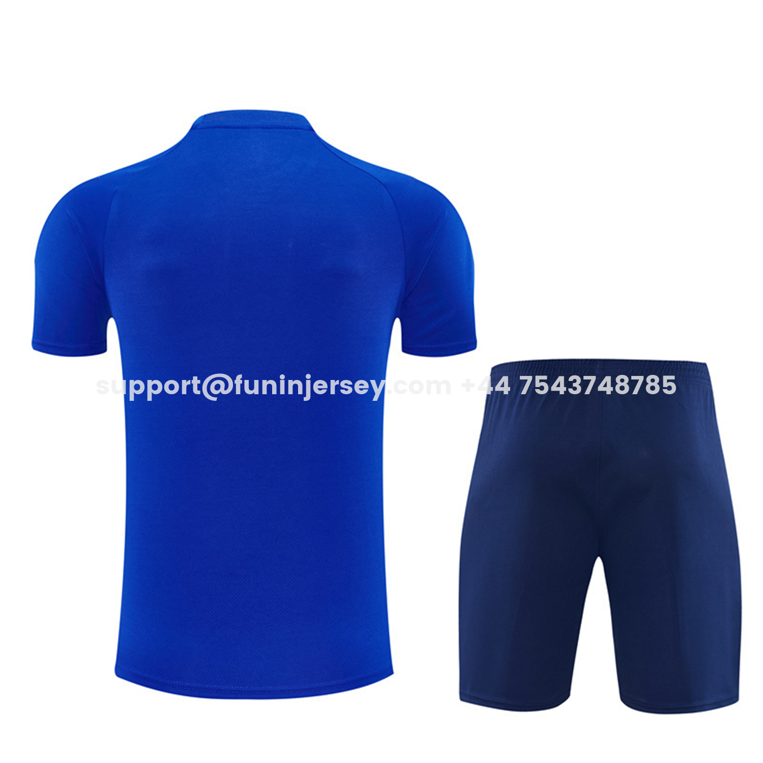 Funinjersey-Inter Milan 26-27 Short-Sleeve Kids Training Set - Ocean Blue Top & Deep Blue Shorts