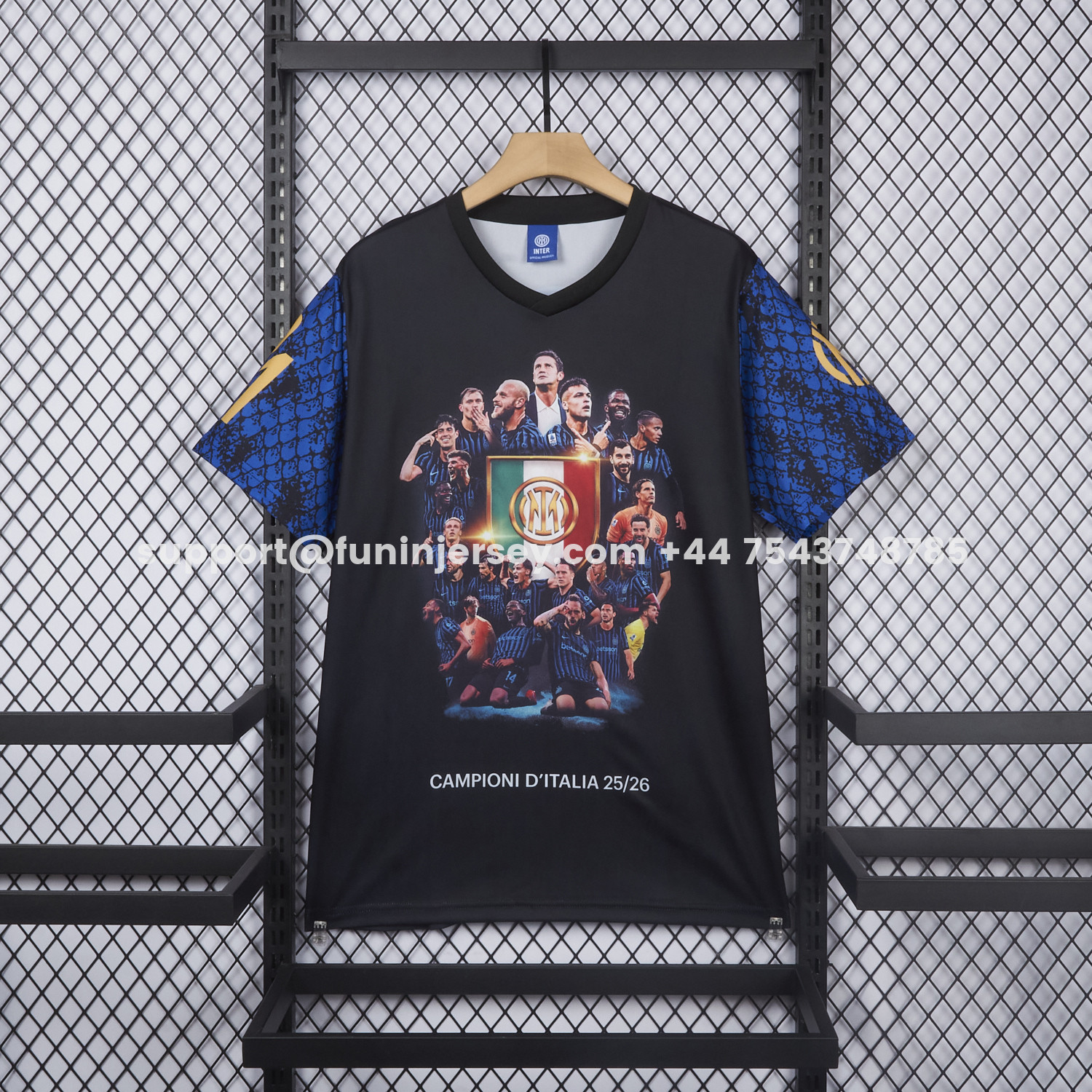 Funinjersey-Inter Milan 2026 Serie A Champions Commemorative Black T-Shirt