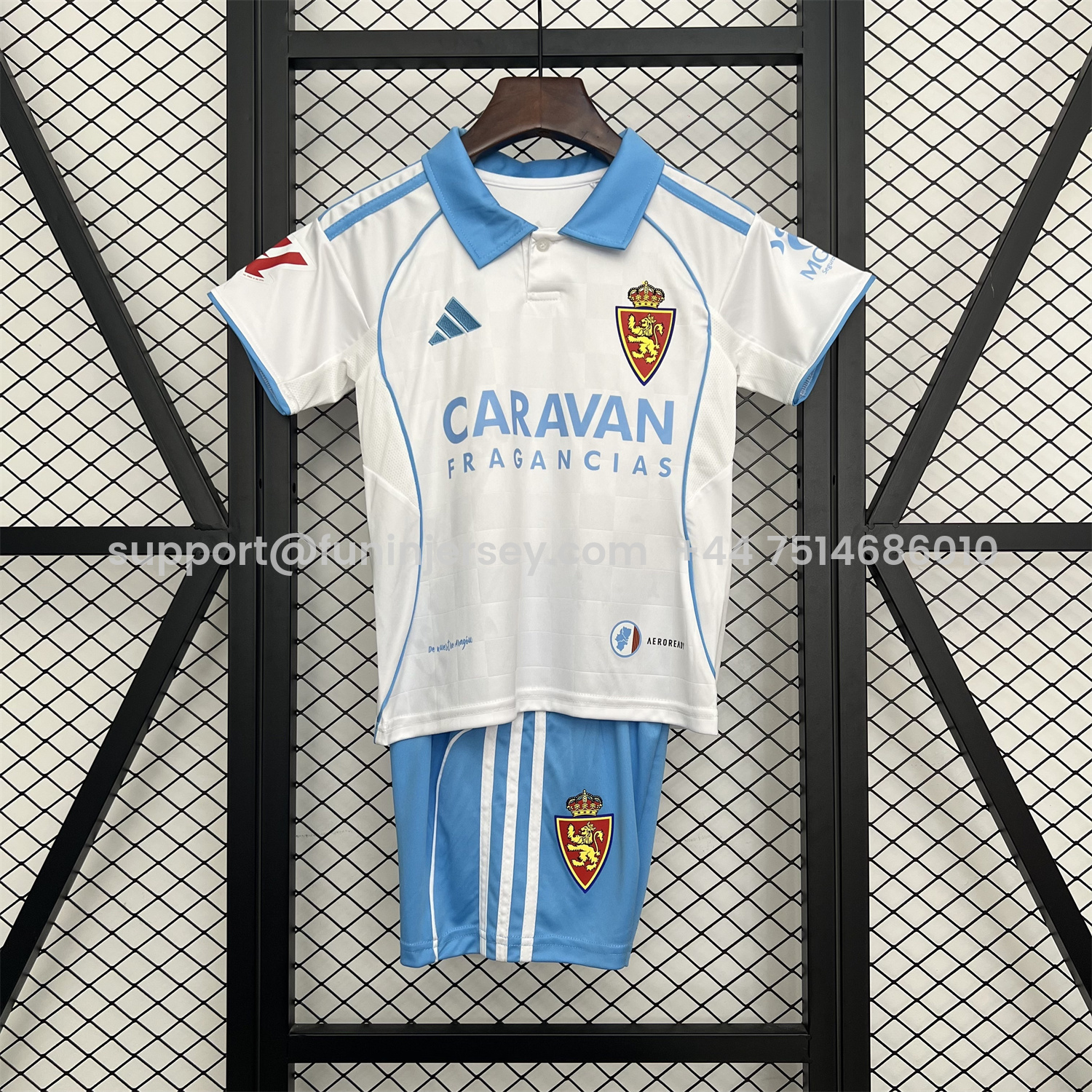Funinjersey-Real Zaragoza 25-26 Home Kids Kit