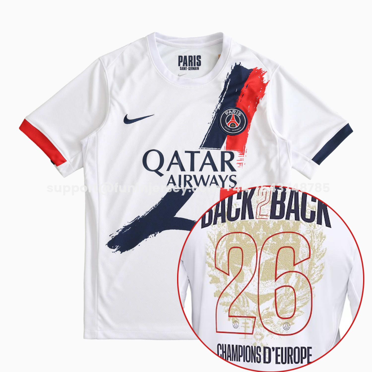 FUN-Funinjersey-【Champion 26 Font】Paris Saint-Germain PSG 25-26 Away Jersey - Fans Version
