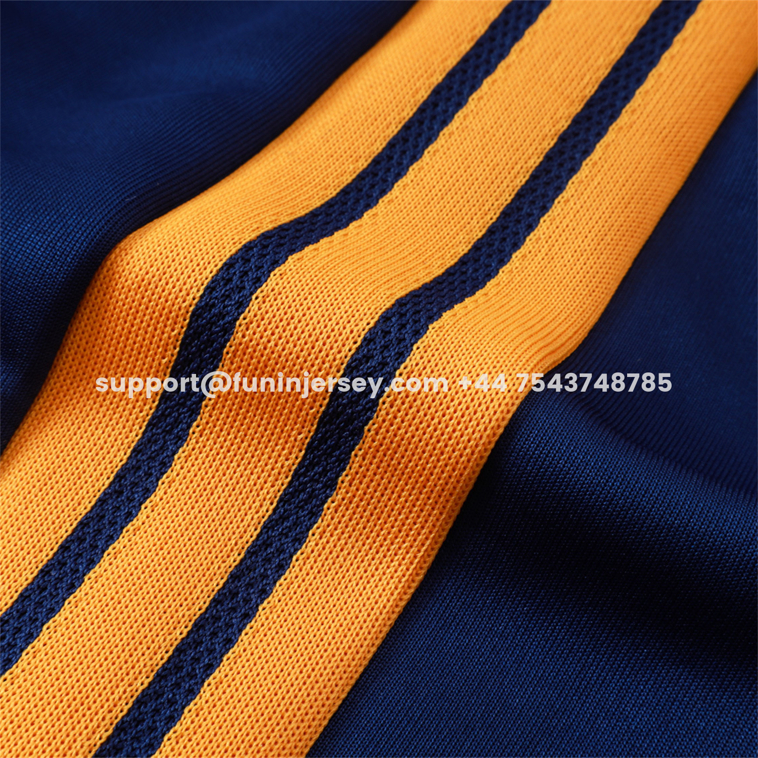 Funinjersey-Real Madrid 26-27 Long Sleeves Training Set - Yellow Edge Deep Blue Top And Pants