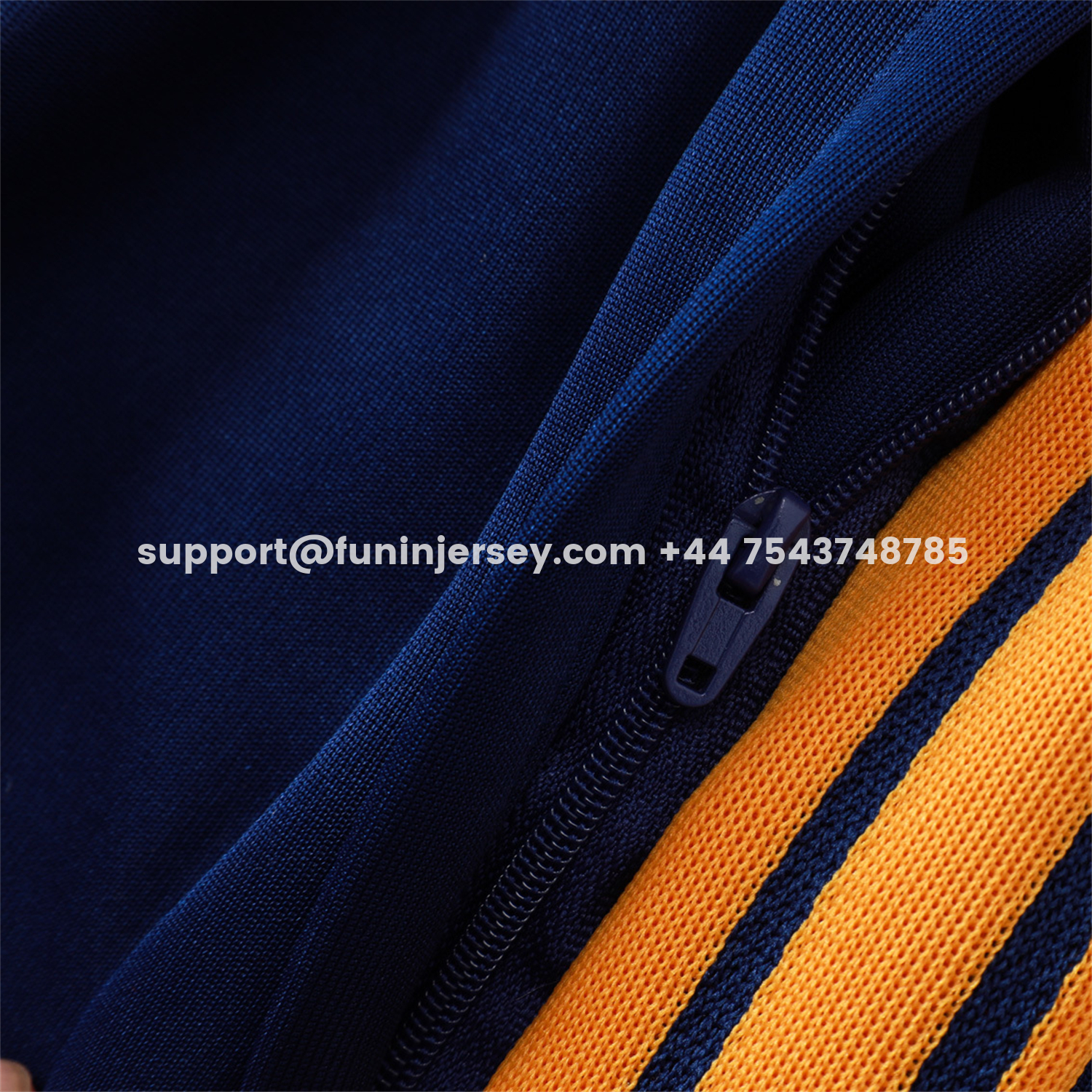 Funinjersey-Real Madrid 26-27 Long Sleeves Training Set - Yellow Edge Deep Blue Top And Pants