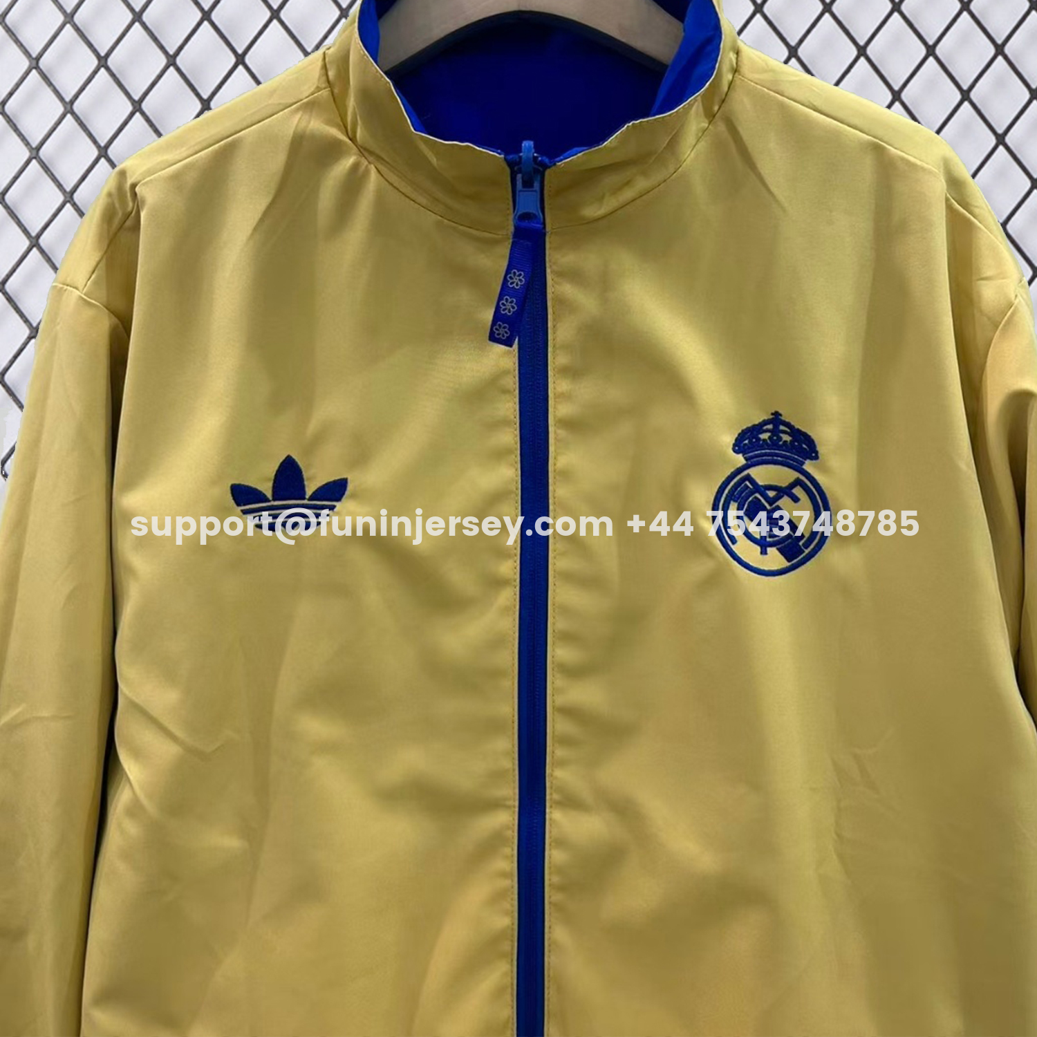 Funinjersey-Real Madrid 25-26 Cultural Story Chinese Lucky Double Sided Windbreaker Jacket - Blue