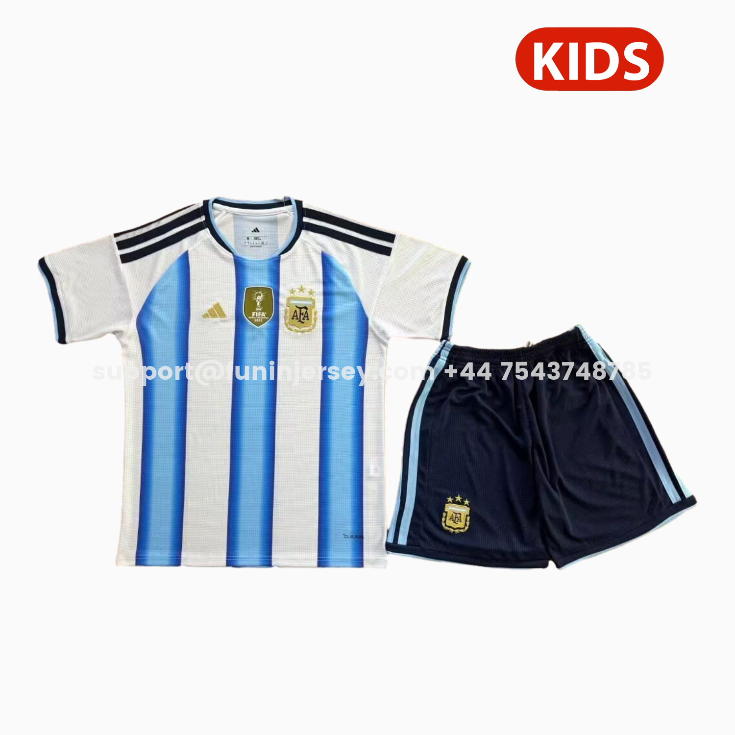 Funinjersey-Argentina 2026 Home Kids Kit - With Chest Patch