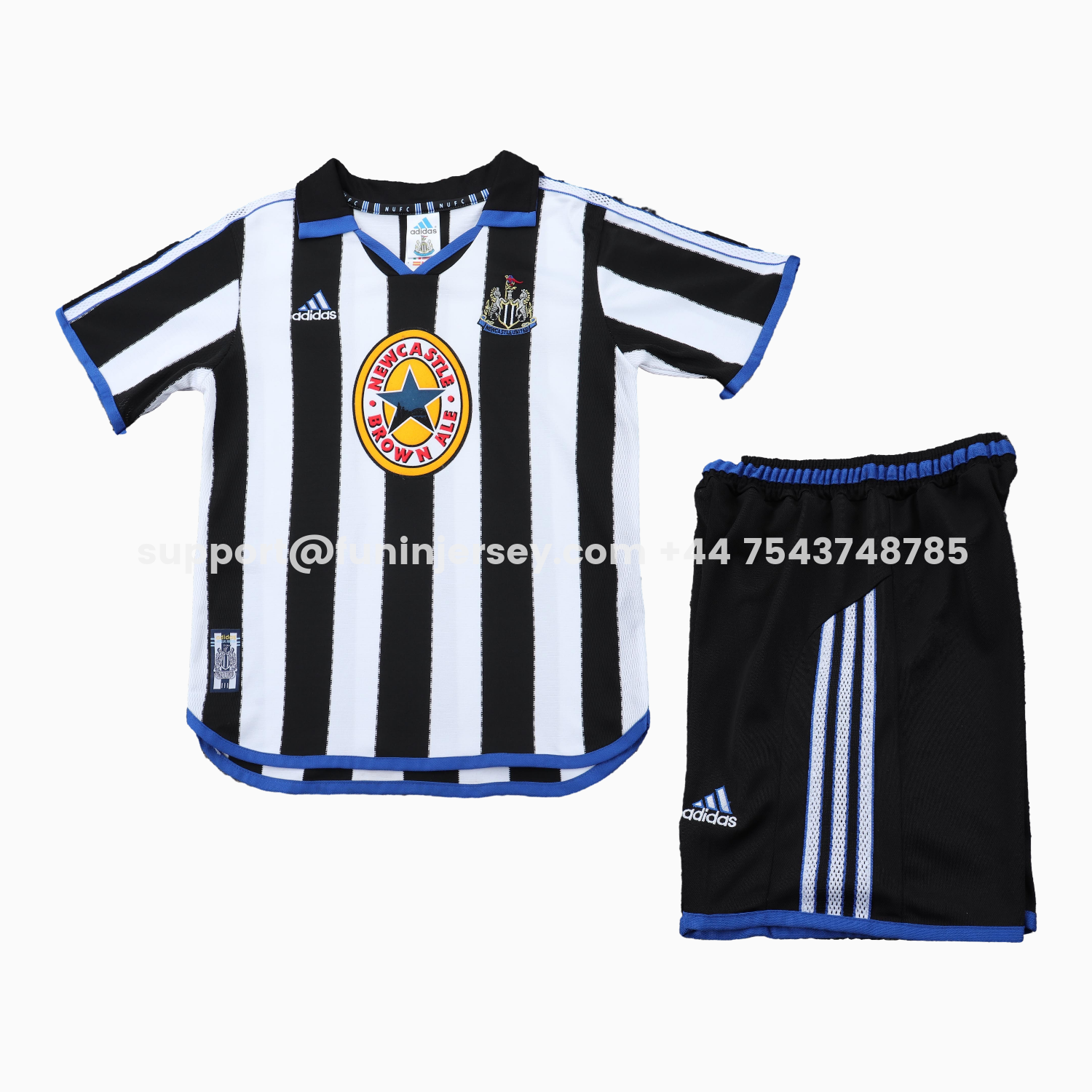 Funinjersey-Retro Newcastle United 1999-00 Home Kids Kit