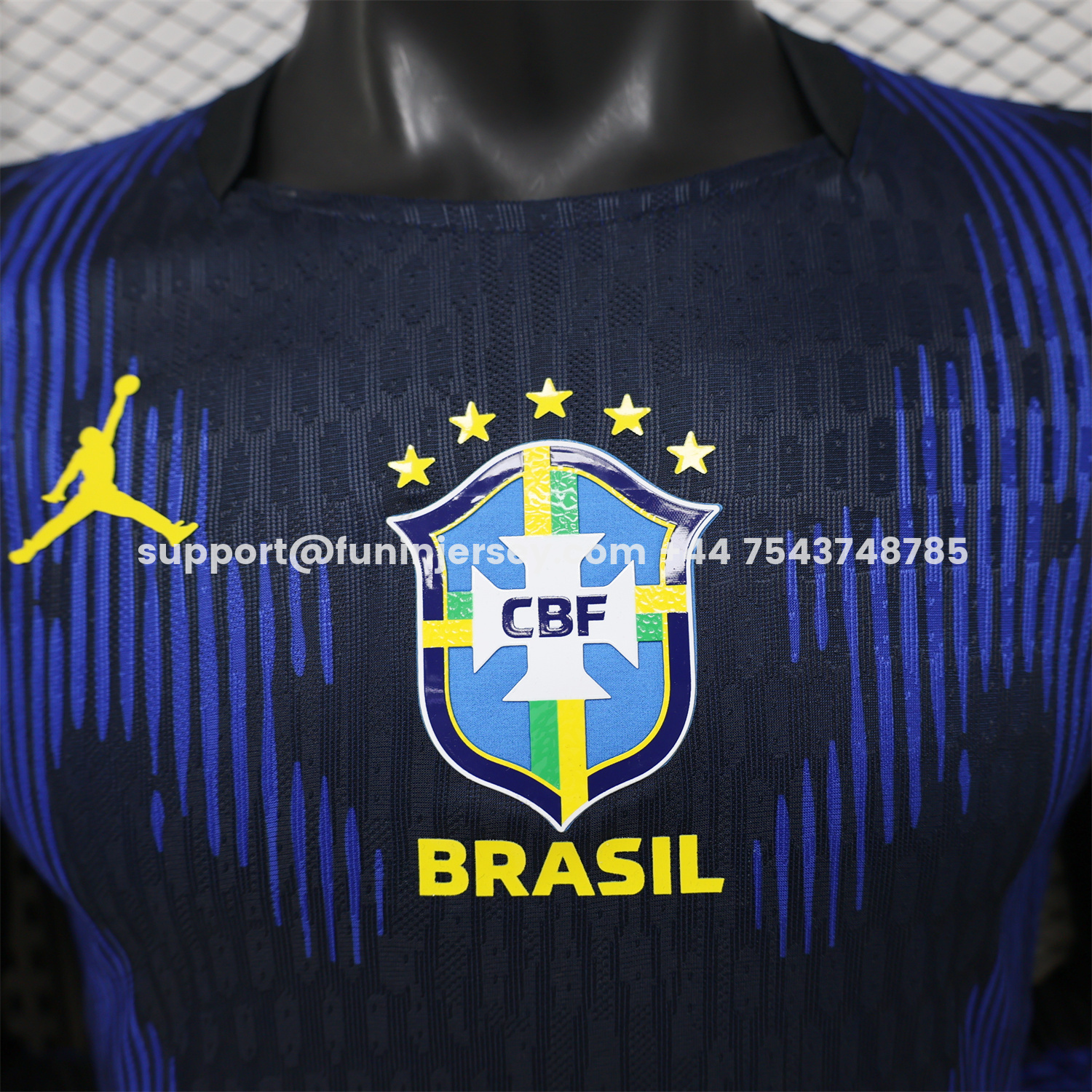 Funinjersey-Brazil 2026 Away Blue Long Sleeves Jersey - Player Version