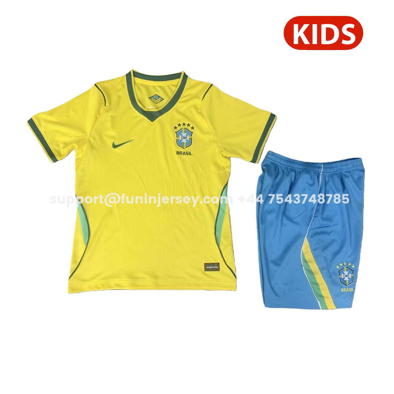 Funinjersey-Brazil 2026 Home Kids Kit