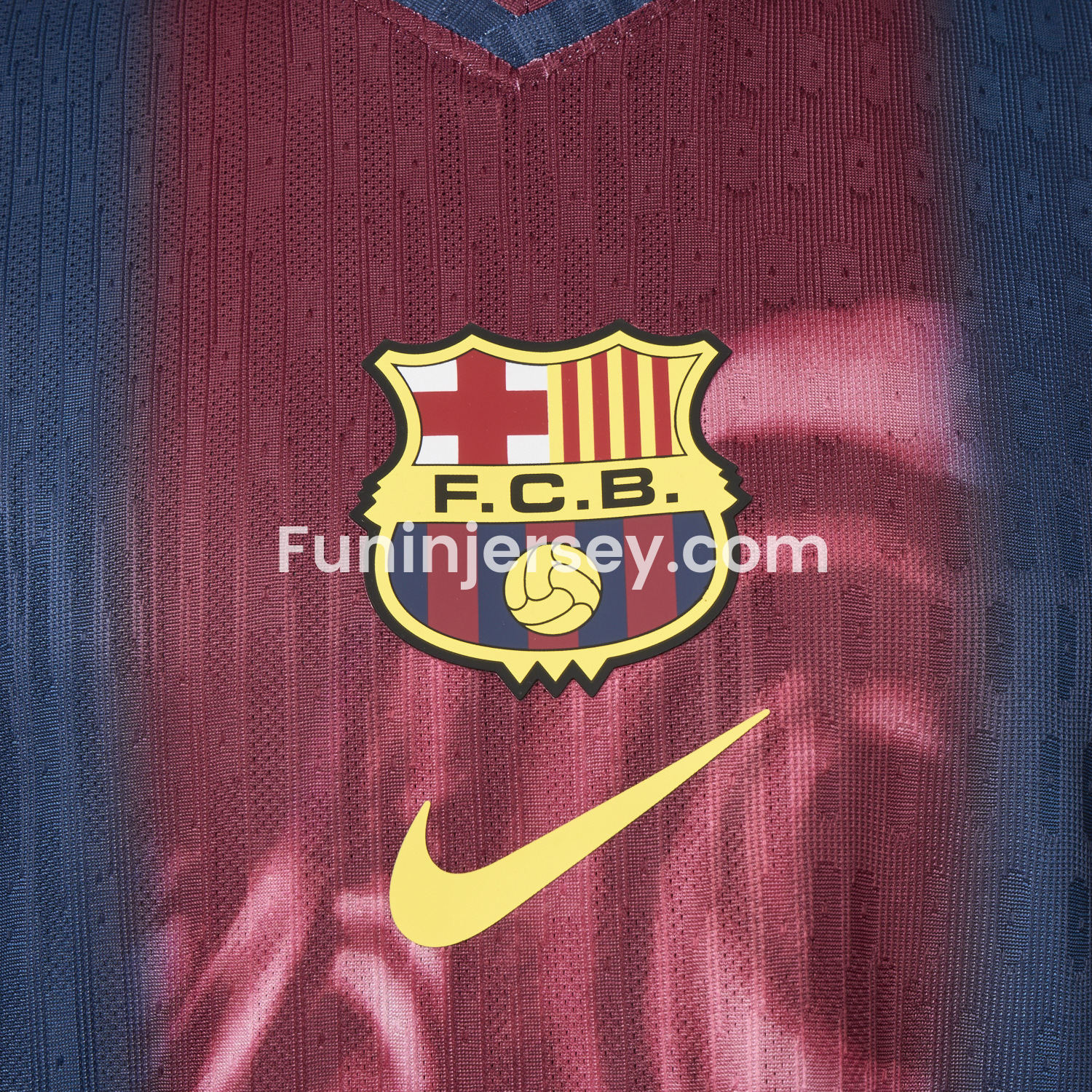 Funinjersey-Barcelona x Travis Scott 2000-01 Home Retro Style Skeleton Jersey - Player Version
