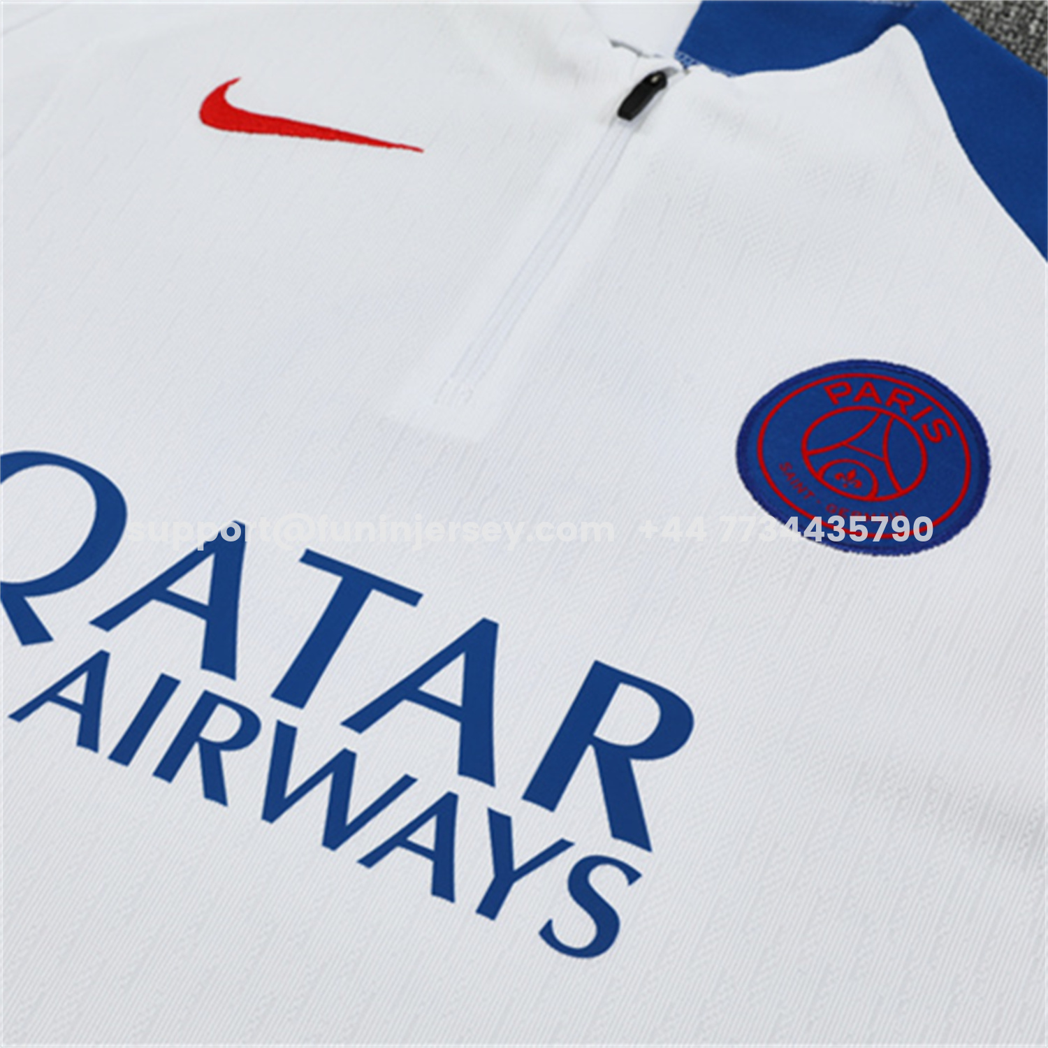 Funinjersey-Paris Saint-Germain PSG 25-26 Long Sleeve Training Set - Player Version - White Top and Black Pants