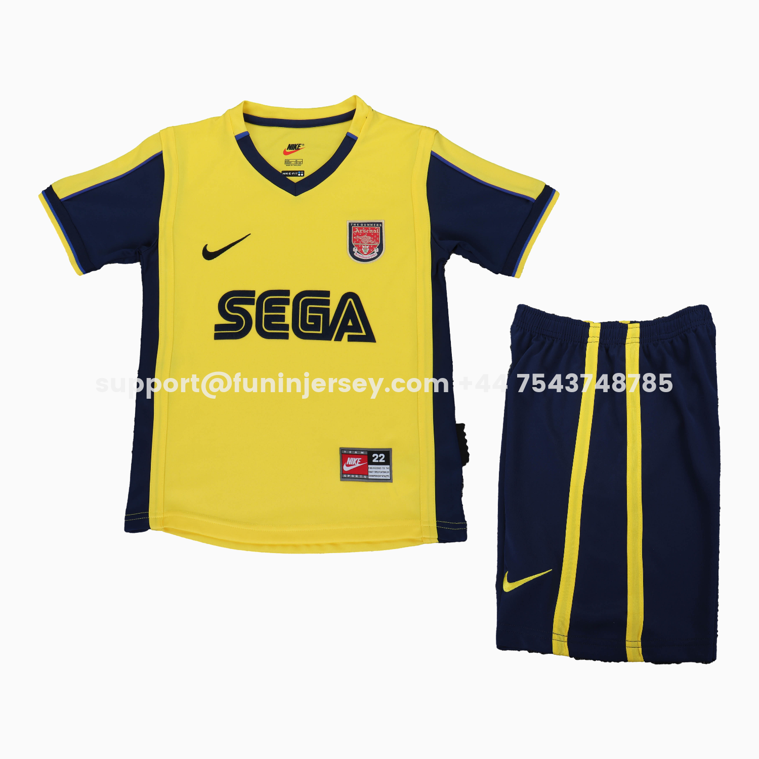 Funinjersey-Retro Arsenal 2000-01 Away Kids Kit