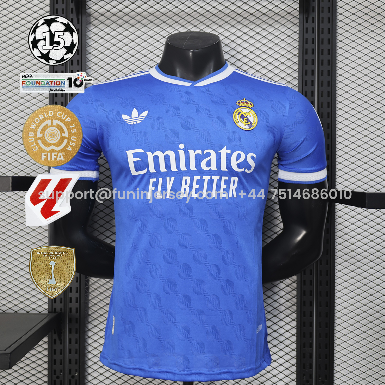 Funinjersey-Real Madrid 25-26 Third Blue Jersey - Player Version