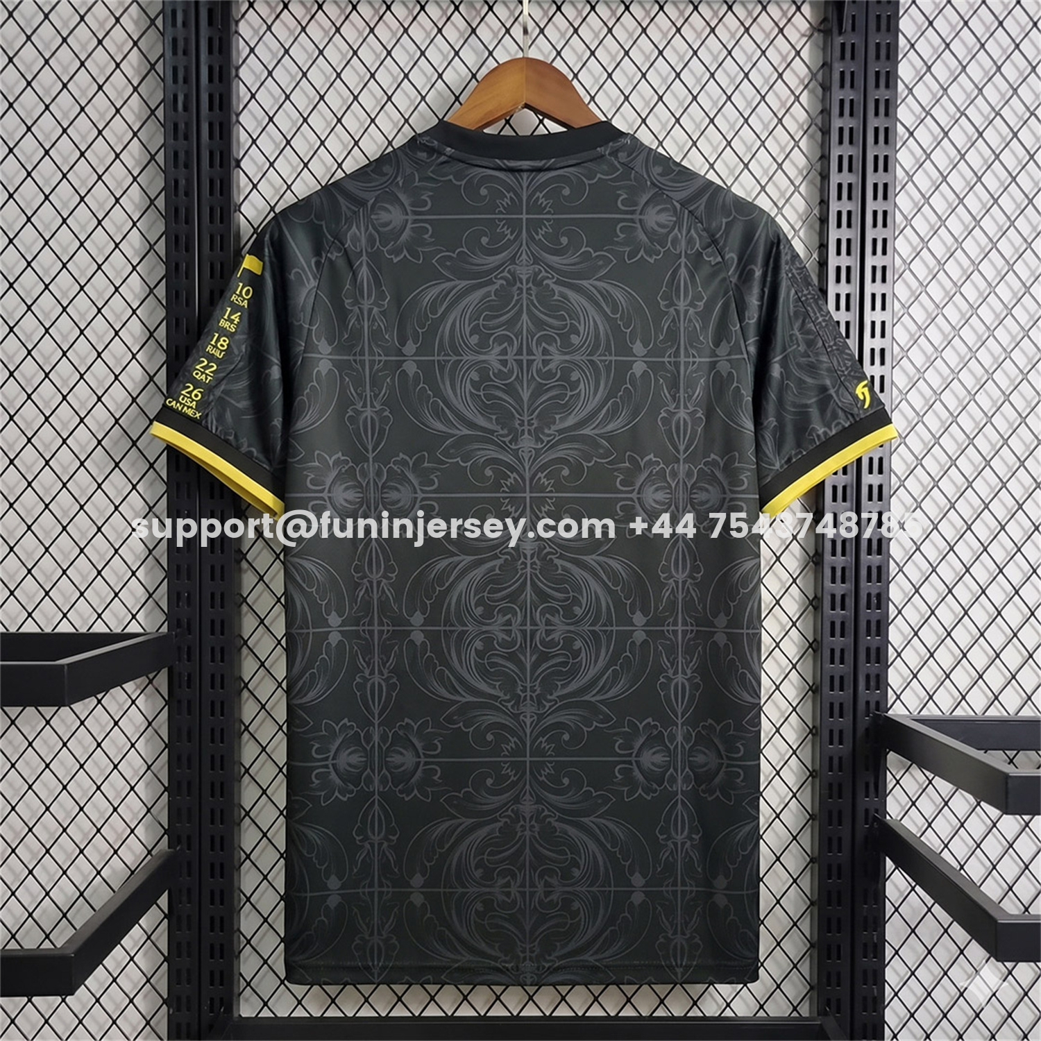 Funinjersey-Portugal 2026 Black And Yellow Logo Special Jersey - Fans Version