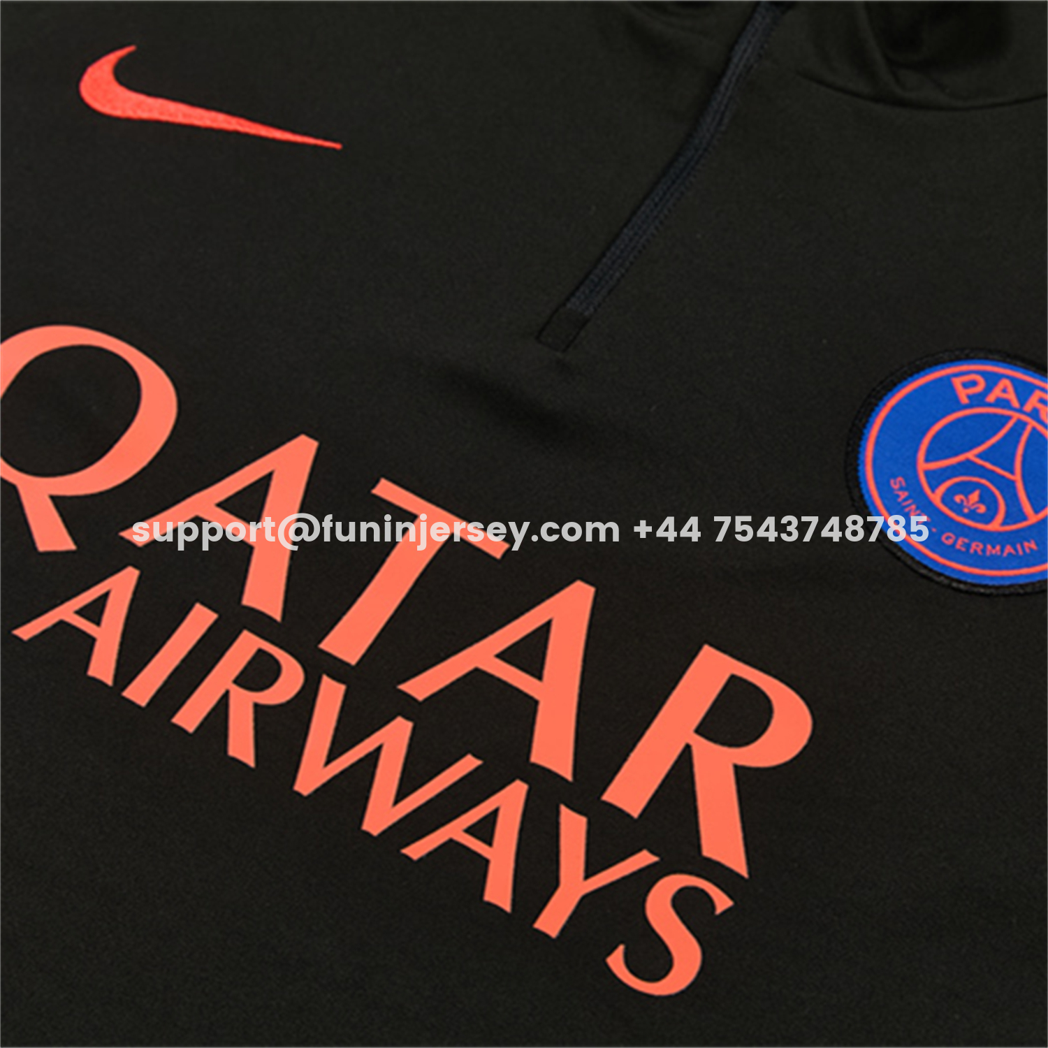 Funinjersey-Paris Saint-Germain 26-27 Long Sleeves Training Set - Black With Pink Top & Pants