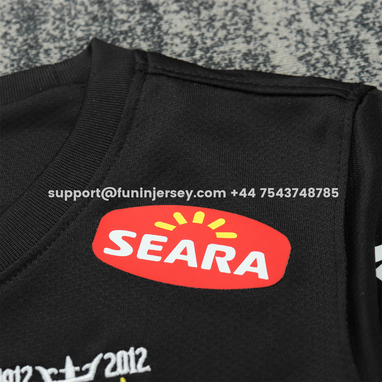 Funinjersey-Retro Santos 2012 Black Special Long Sleeves Kids Kit