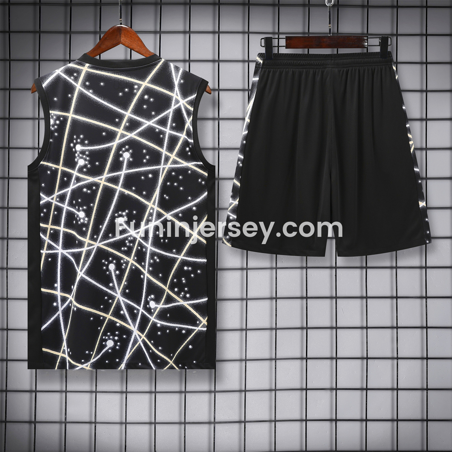 Funinjersey-C.H.E.L.S.E.A 25-26 Vest Training Set - Yellow Fluorescent Rays Black Vest & Black Shorts