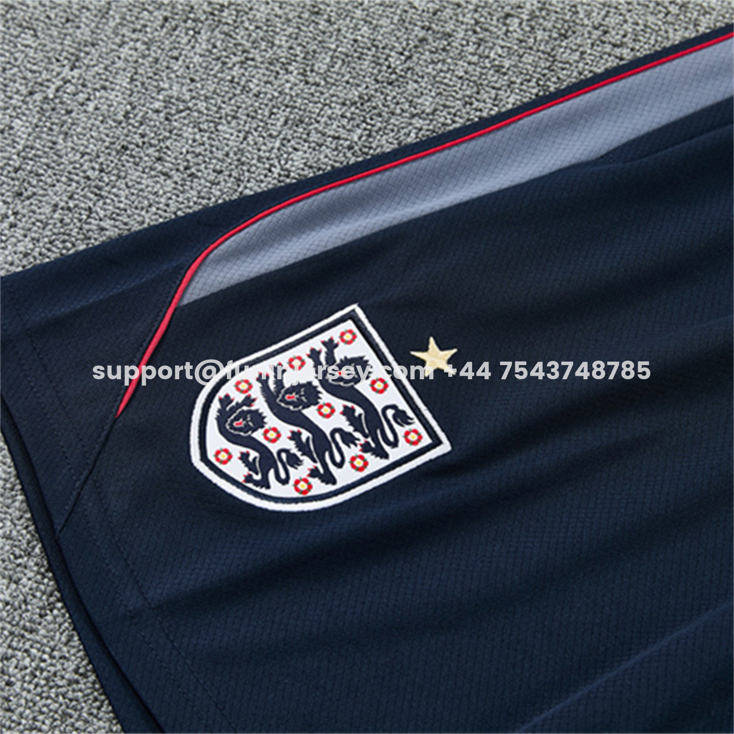 Funinjersey-England 2026 Kids Short-Sleeve Training Set - Dark Blue Top & Dark Blue Pants
