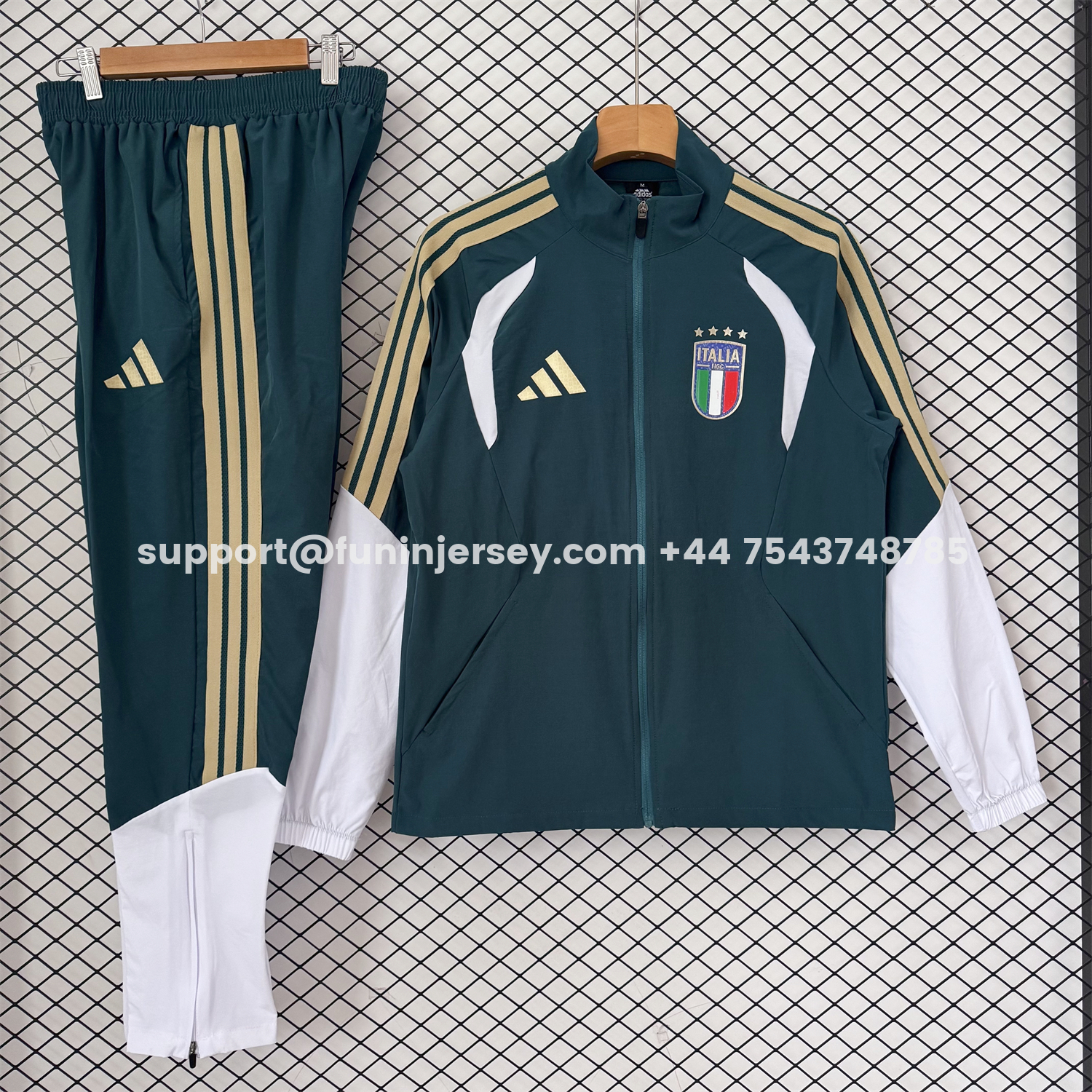 Funinjersey-Italy 2026 Windbreaker Training Set - Green Top and Pants