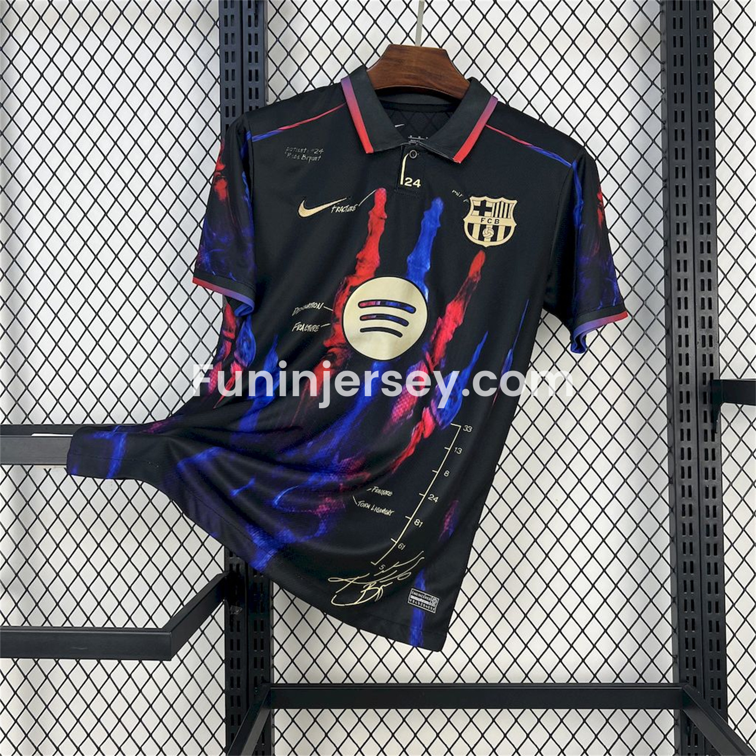 Funinjersey-Barcelona 25-26 Red & Blue Palm Black Jersey - Fans Version