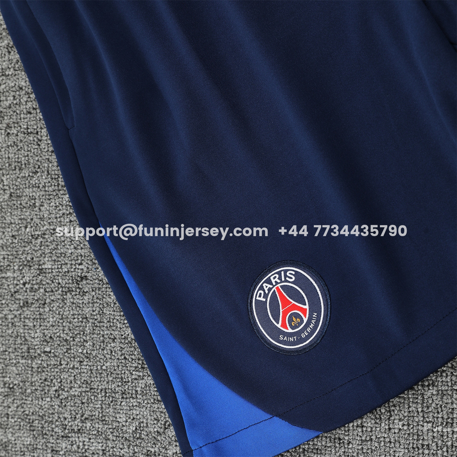Funinjersey-Paris Saint-Germain PSG 25-26 Short-Sleeve Training Set - Red And Blue Lines Top & Blue Shorts