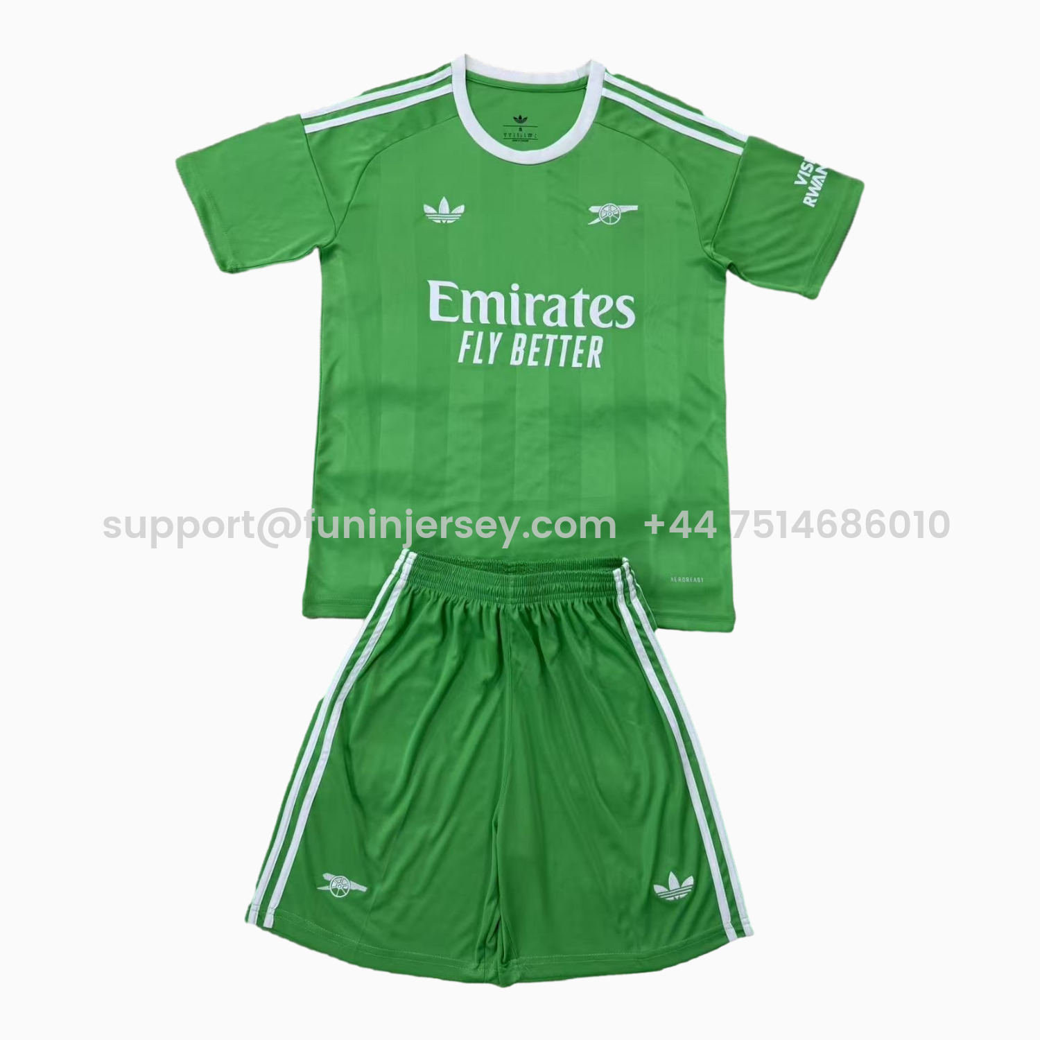 Funinjersey-Arsenal 25-26 Green Goalkeeper Men's Adult Jersey Set - Fans Version