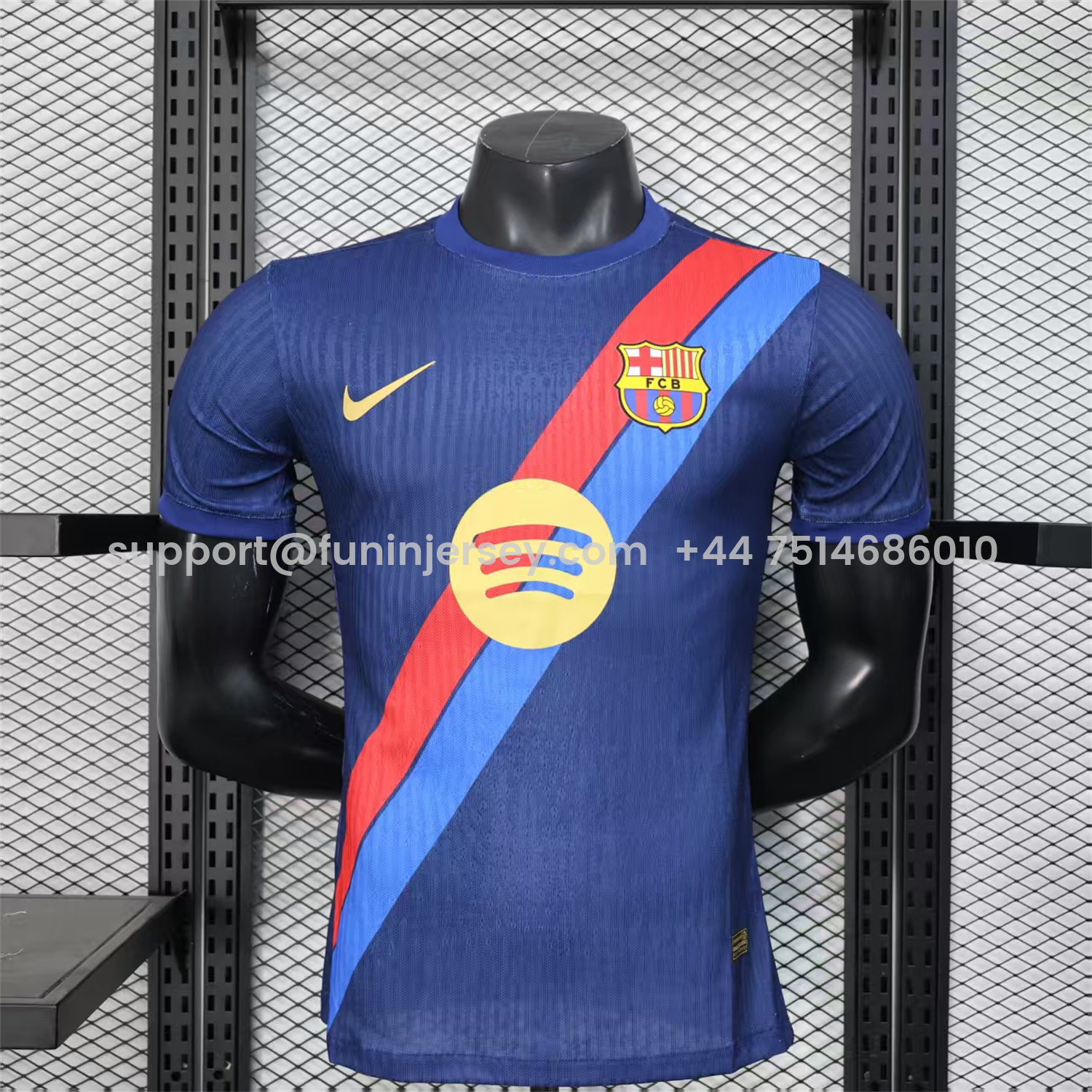 Funinjersey-Barcelona 25-26 Red & Blue Guards Dark Blue Special Jersey - Player Version