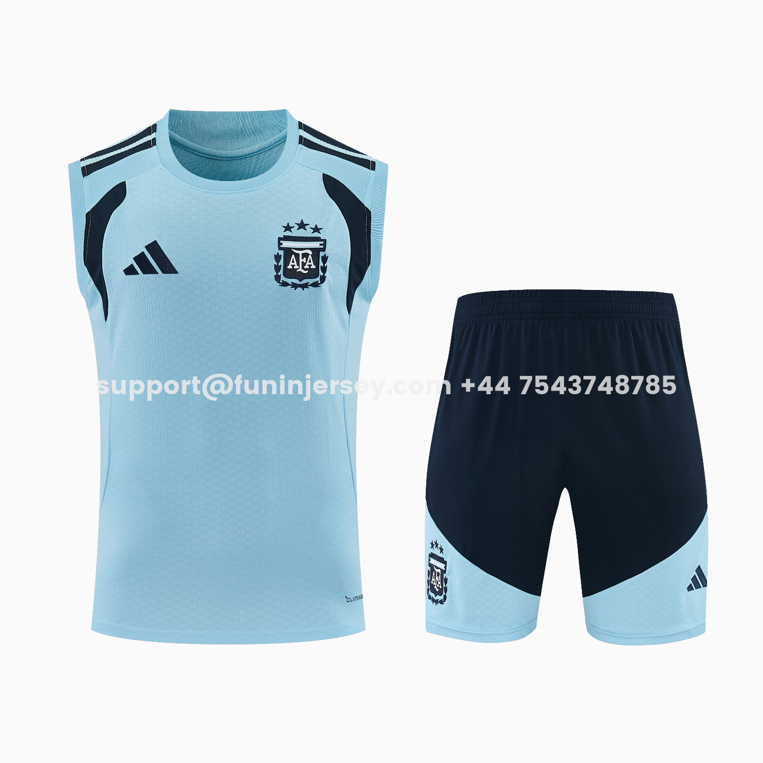 Funinjersey-Argentina 2026 Vest Training Set - Light Blue Top & Dark Blue Pants
