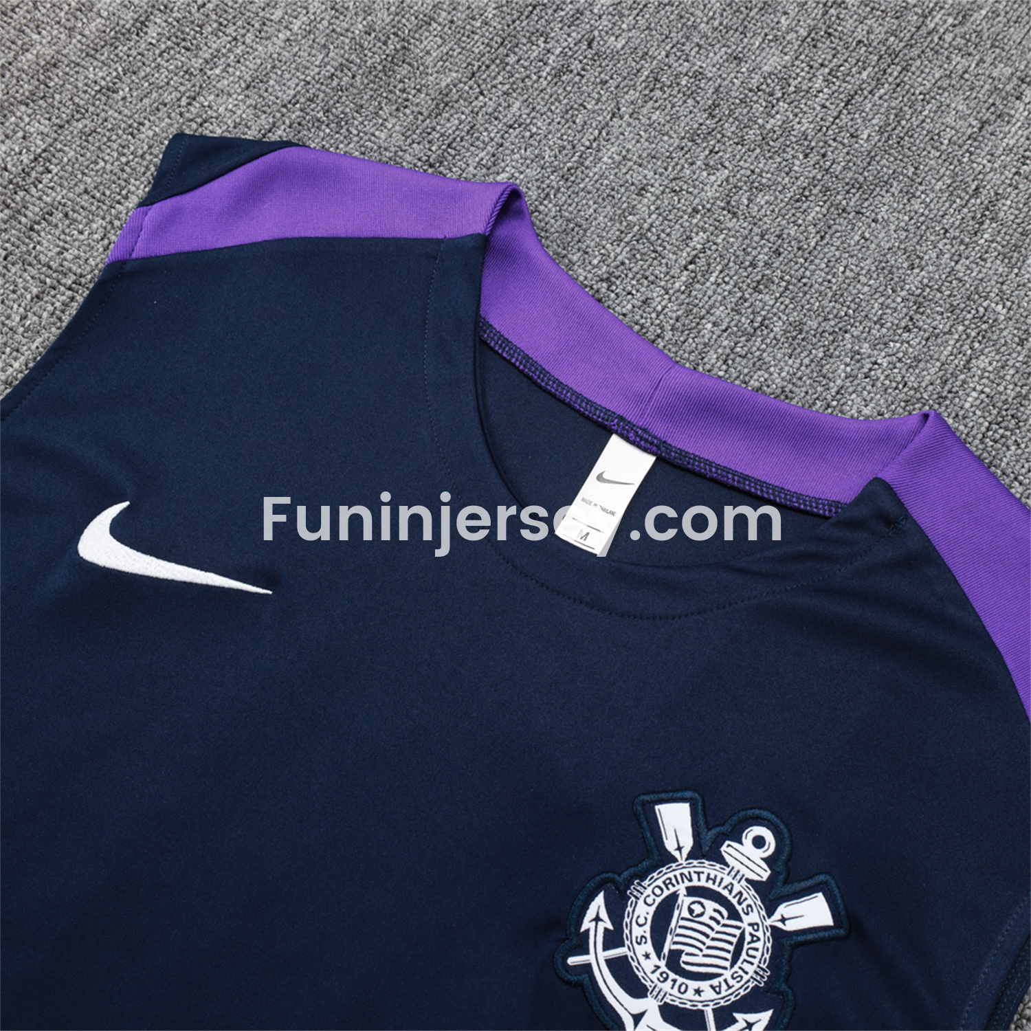 Funinjersey-Corinthians 25-26 Vest Training Set - Deep Blue Black Vest and Shorts