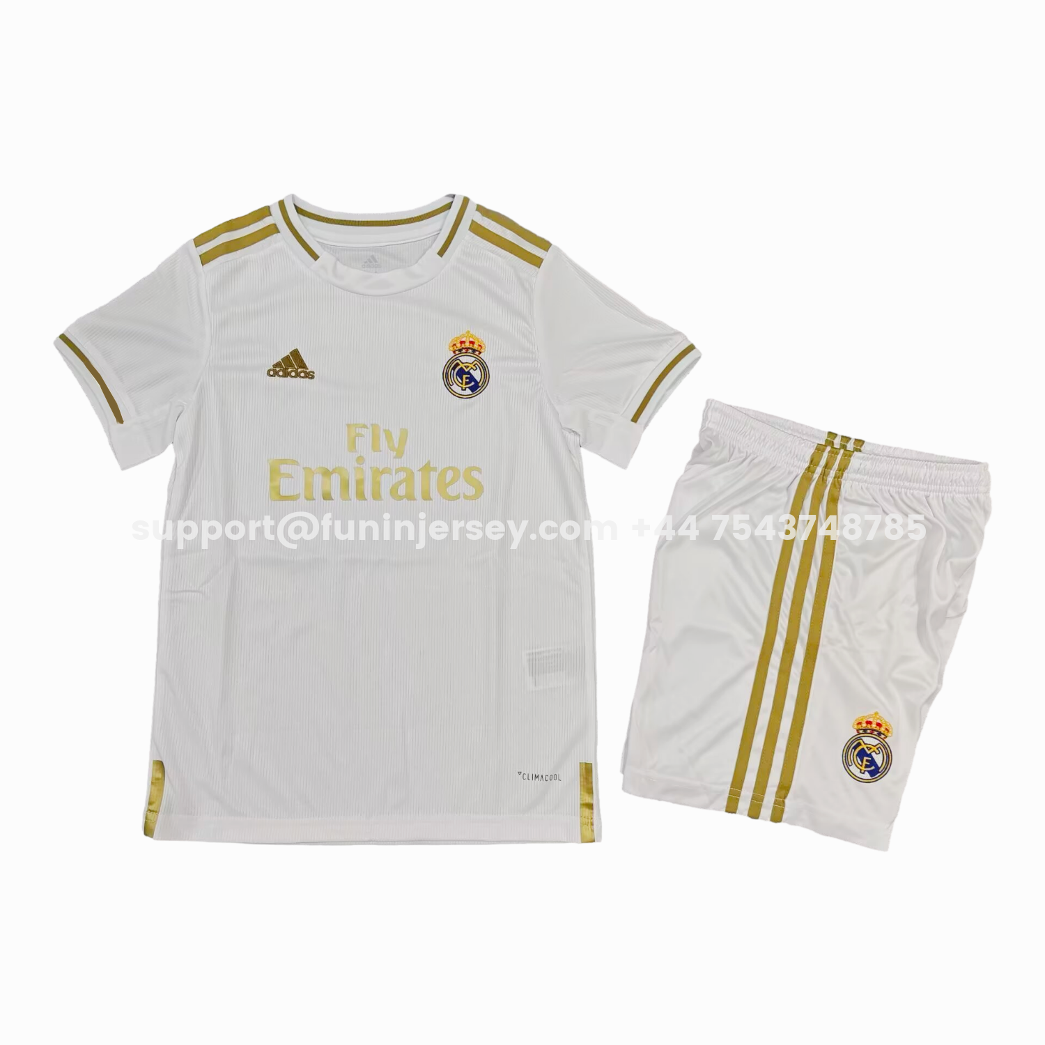 Funinjersey-Retro Real Madrid 2019-20 Home Kids Kit
