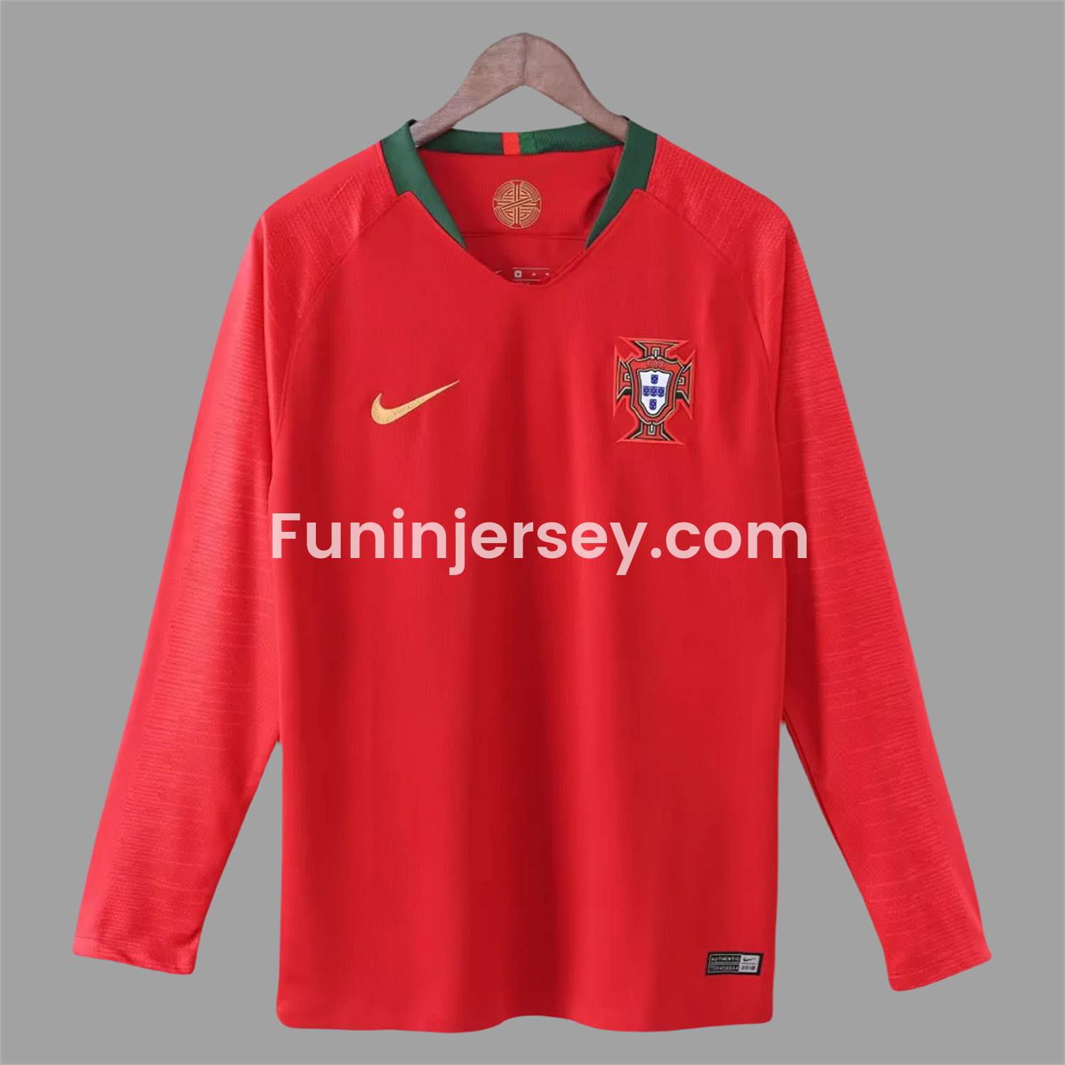 Funinjersey-Retro Portugal 2018 Home Long Sleeves Jersey