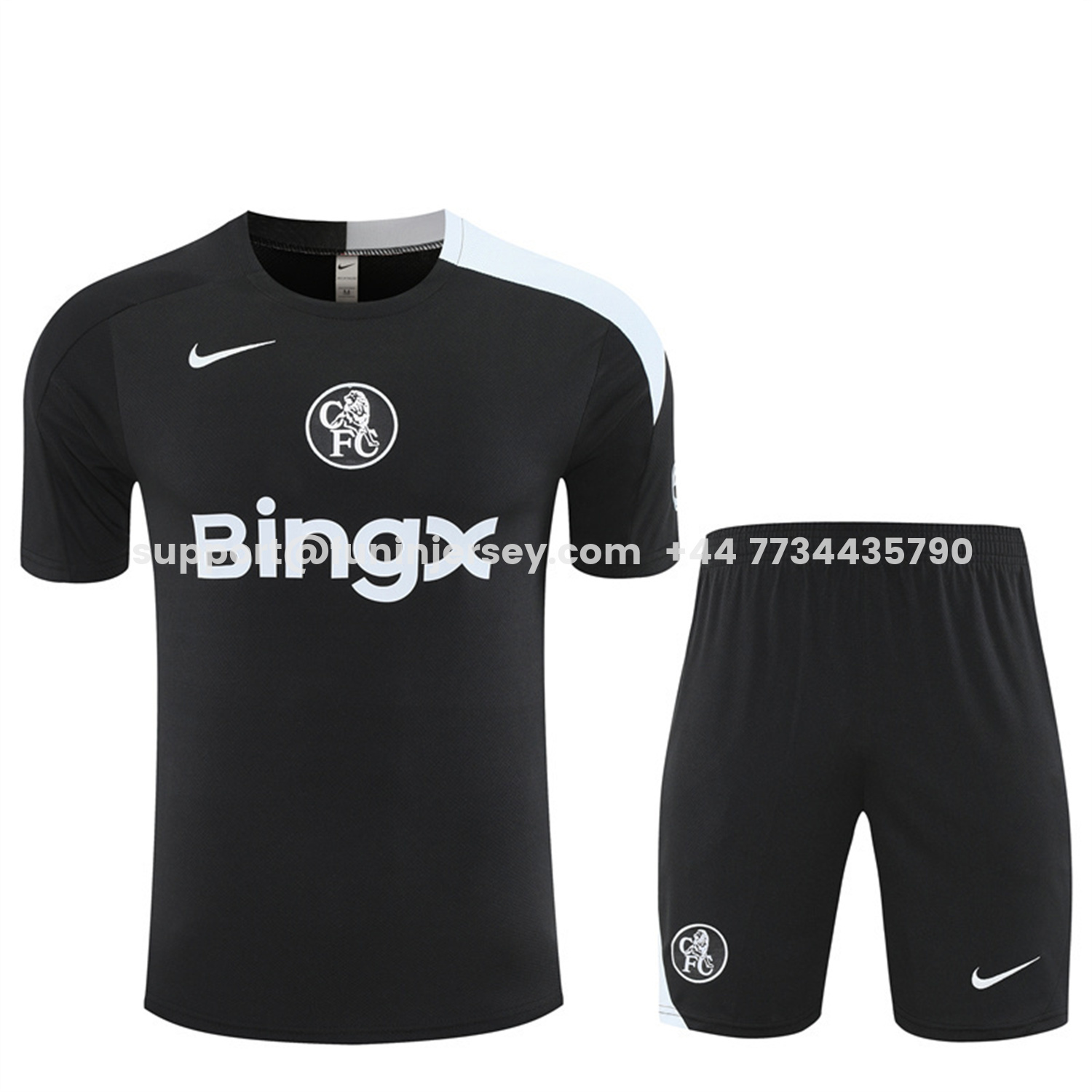 Funinjersey-C.H.E.L.S.E.A 25-26 Short-Sleeve Training Set - Black Top & Black Shorts