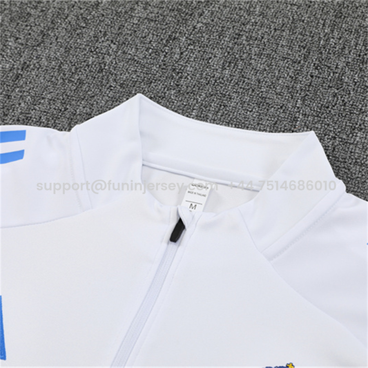 Funinjersey-Real Madrid 25-26 Long Sleeve Training Set - White Top & Blue Pants