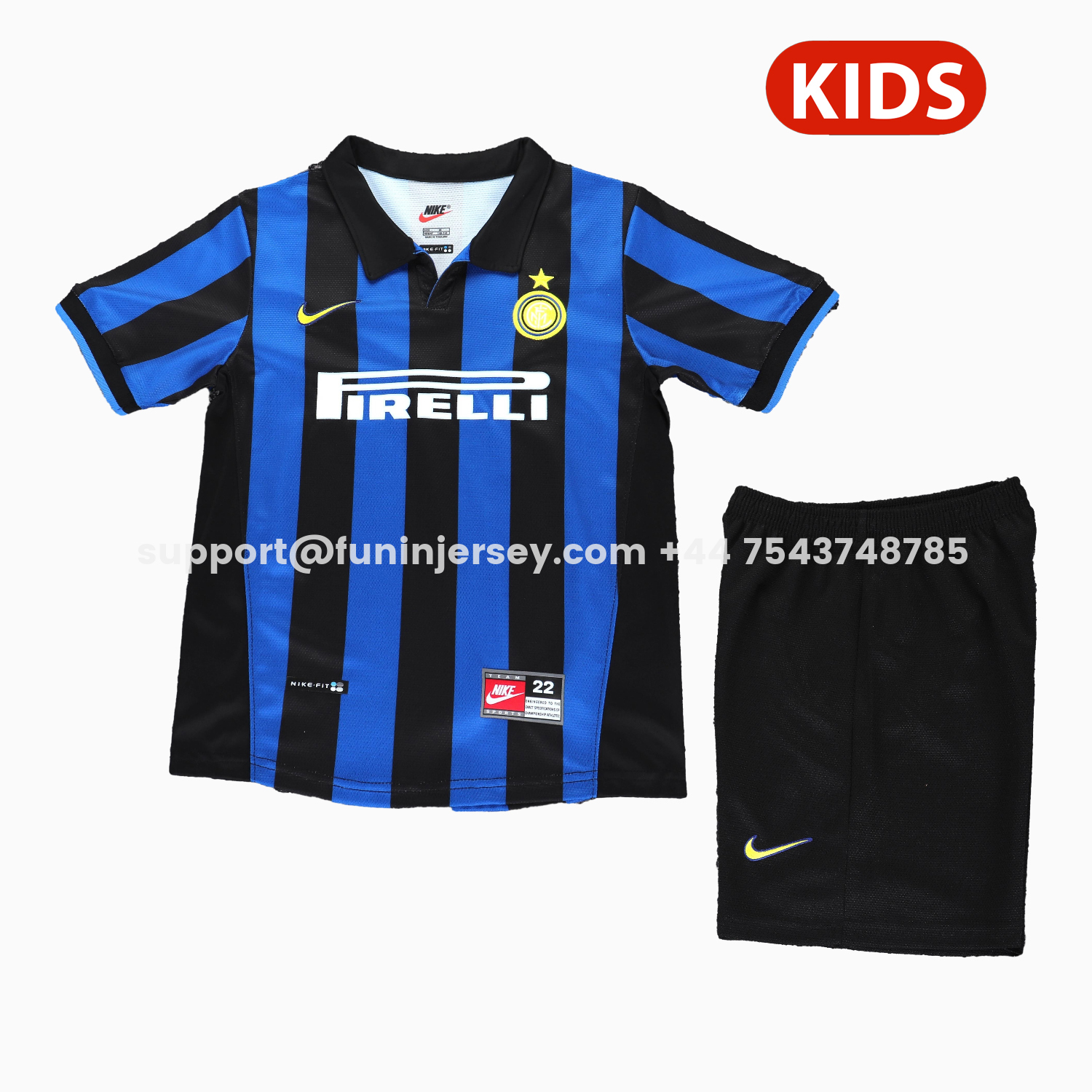 Funinjersey-Retro Inter Milan 1998-99 Home Kids Kit