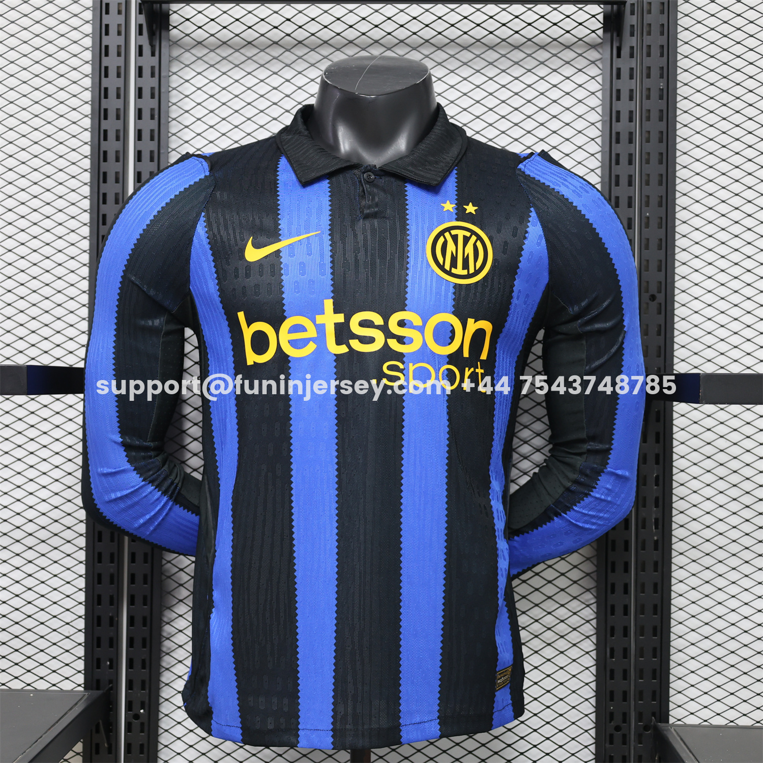 Funinjersey-Inter Milan 26-27 Home Long Sleeves Jersey - Player Version