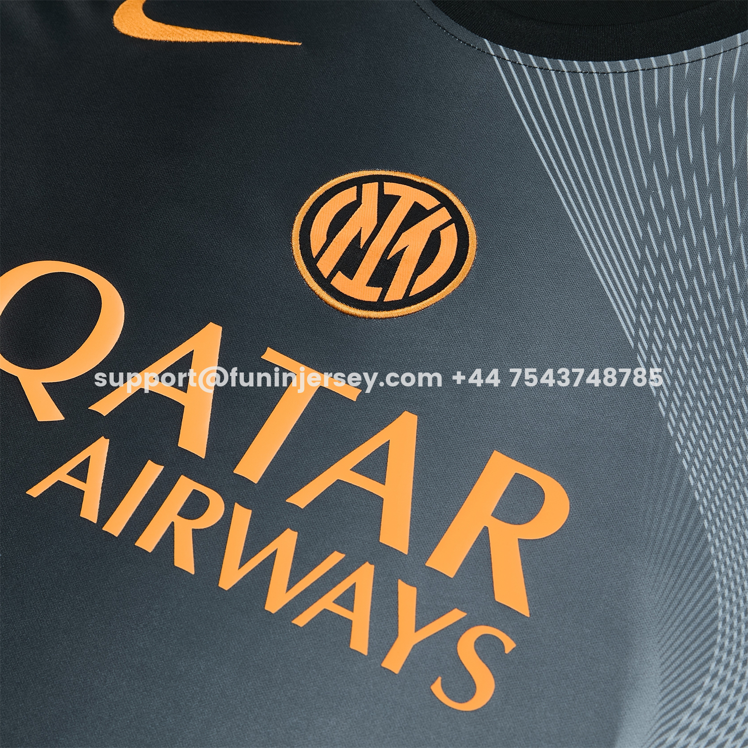 Funinjersey-Inter Milan 25-26 Short-Sleeve Training Set - Black And Grey Top & Pants