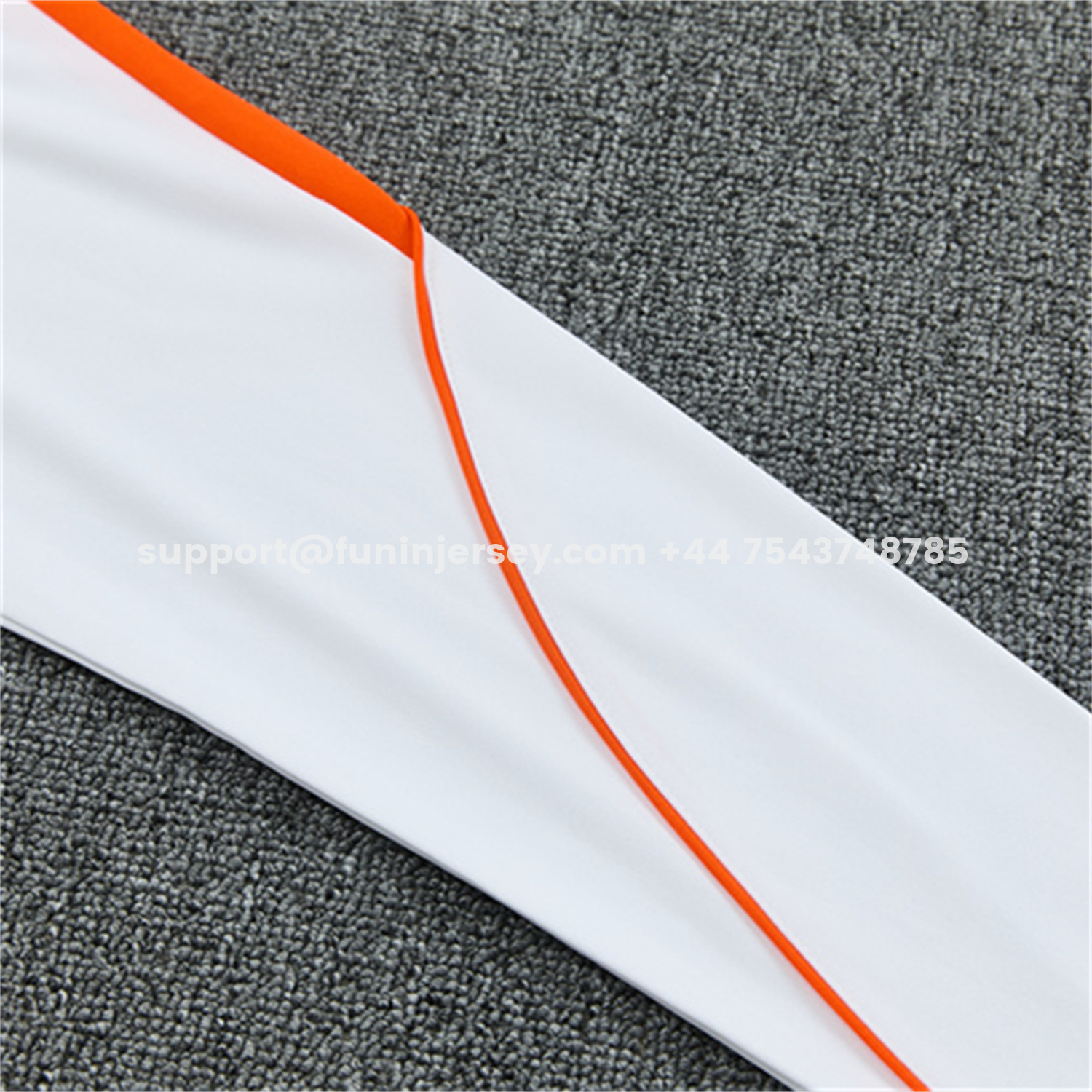 Funinjersey-Netherlands 2026 Kids Long Sleeves Training Set - White With Orange Accents Top & Black Pants