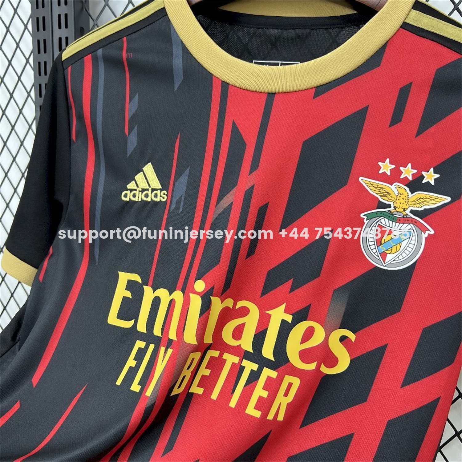 Funinjersey-Benfica 25-26 Red And Black Jersey - Fans Version