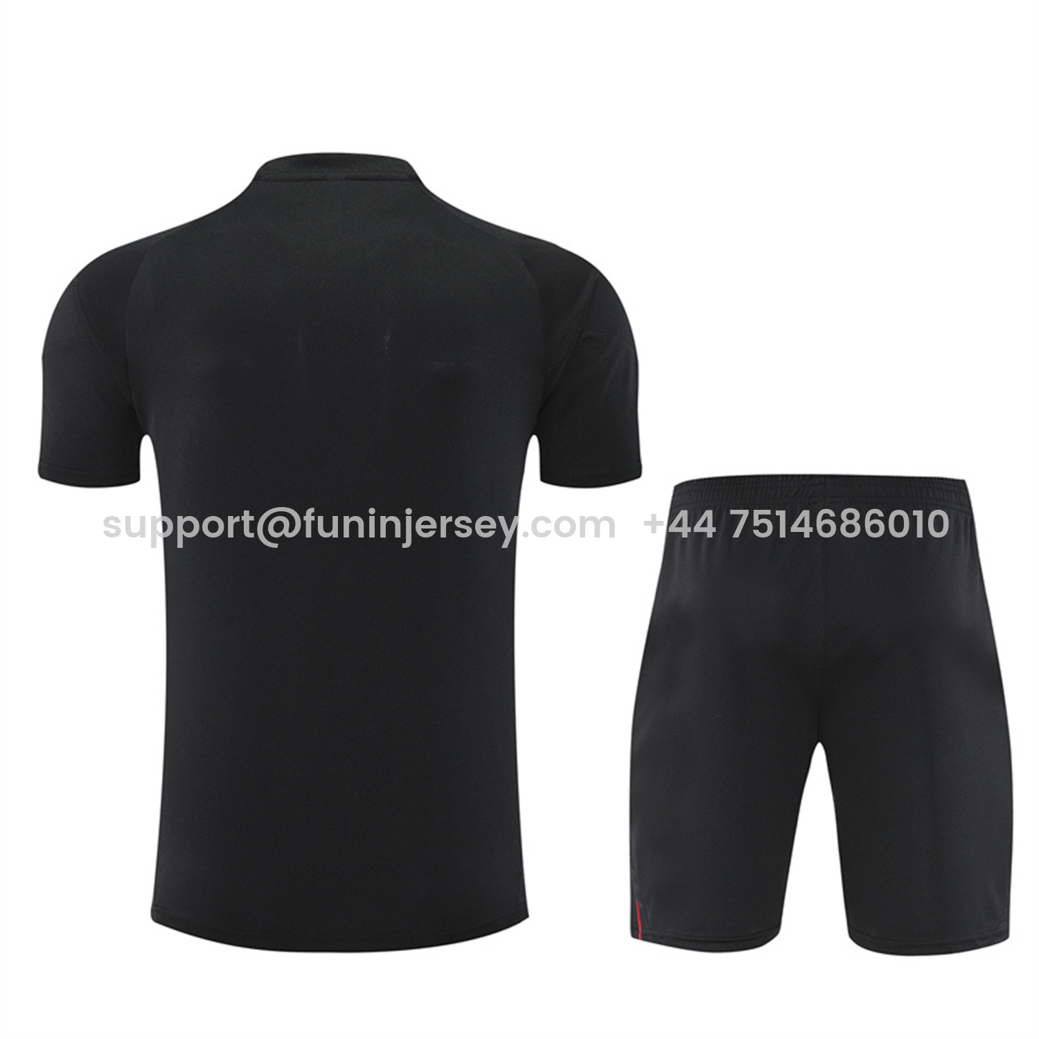 Funinjersey-Ajax 25-26 Short-Sleeve Training Set - Black Top and Black Shorts