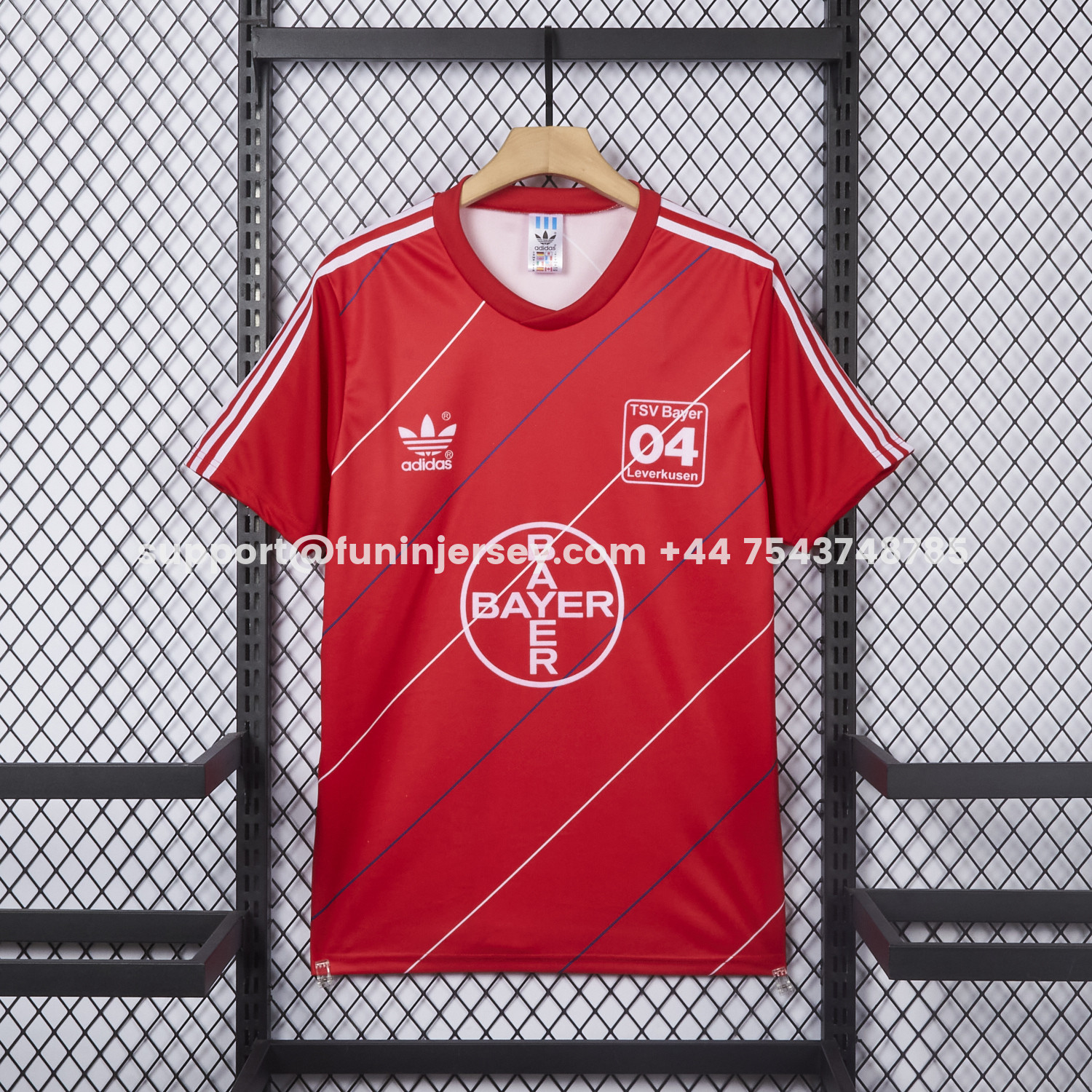 Funinjersey-Retro Bayer 04 Leverkusen 1987-88 Home Red Jersey