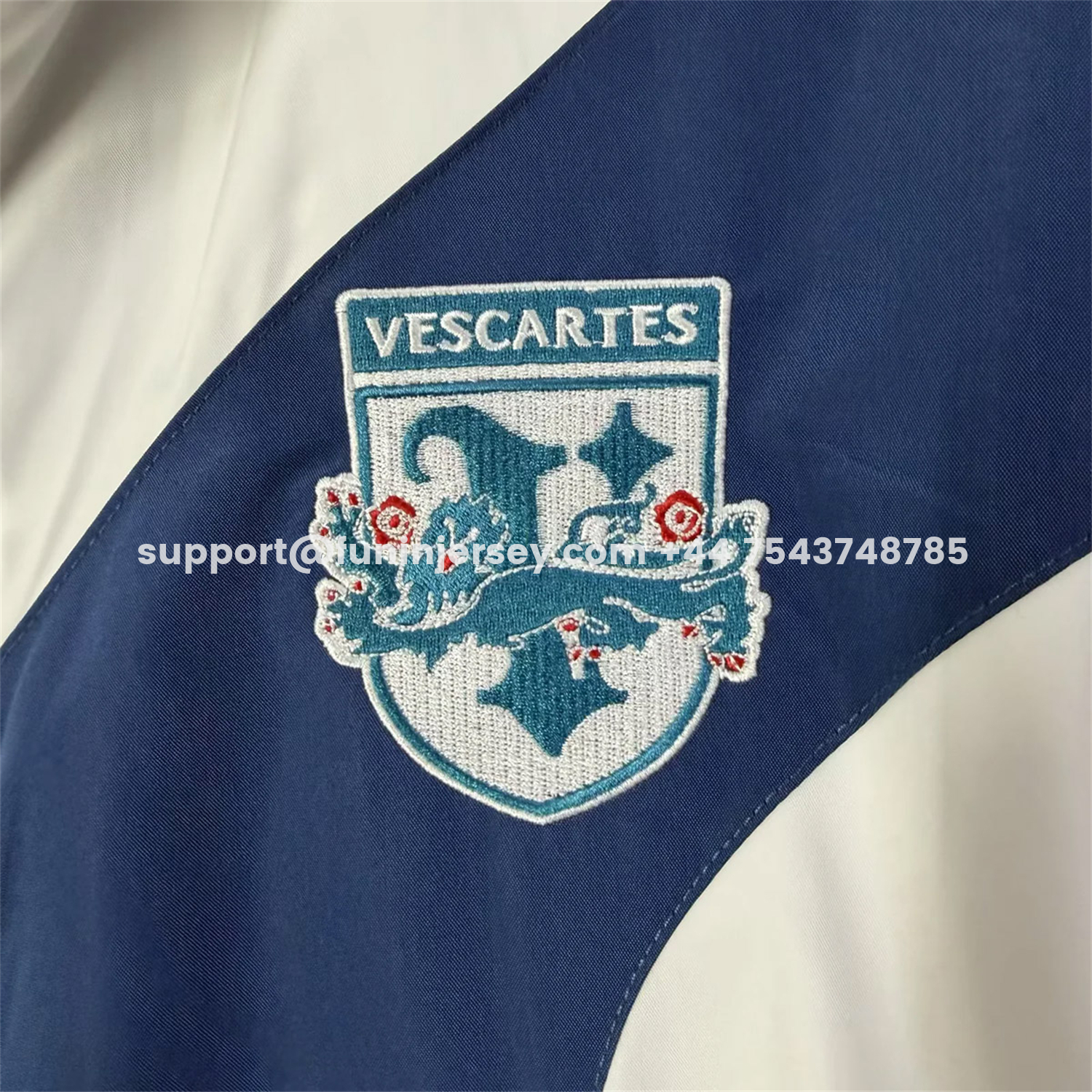 Funinjersey-England 2026 Retro Style Windbreaker Jacket - Blue And White