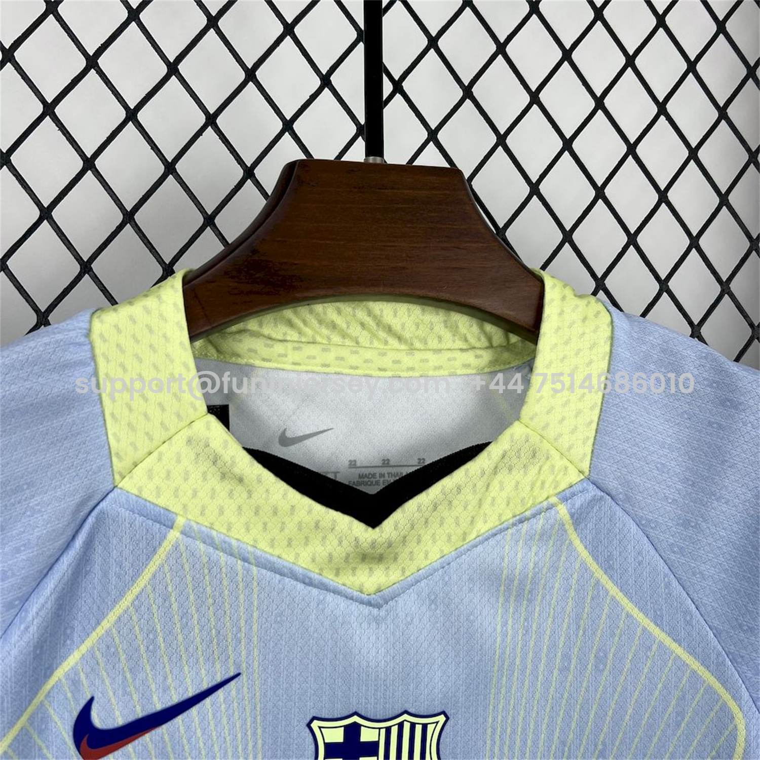 Funinjersey-Barcelona 25-26 T90 White Lines Light Blue Gradient Special Kids Kit