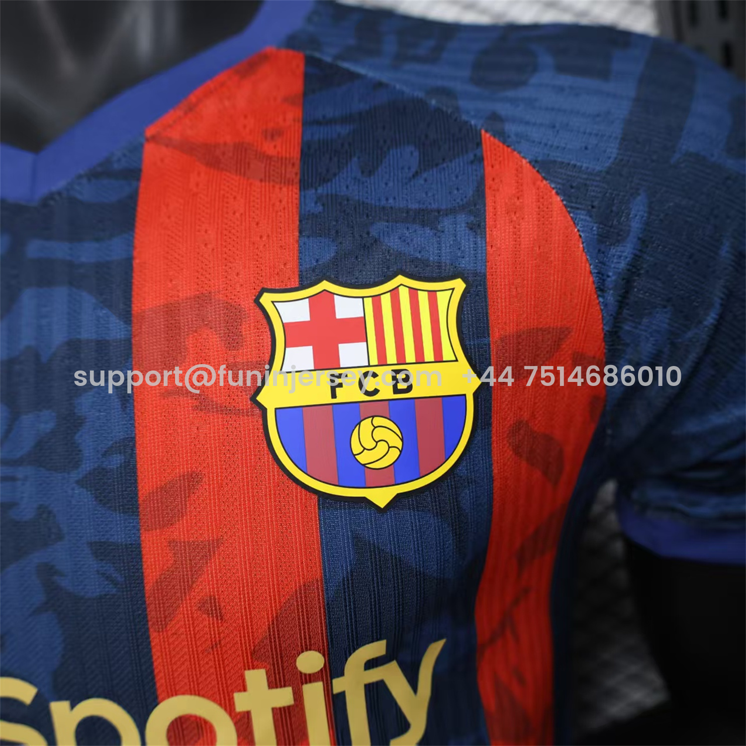 Funinjersey-Barcelona 25-26 Yellow Spotify Logo Red & Blue Lines Special Jersey - Player Version