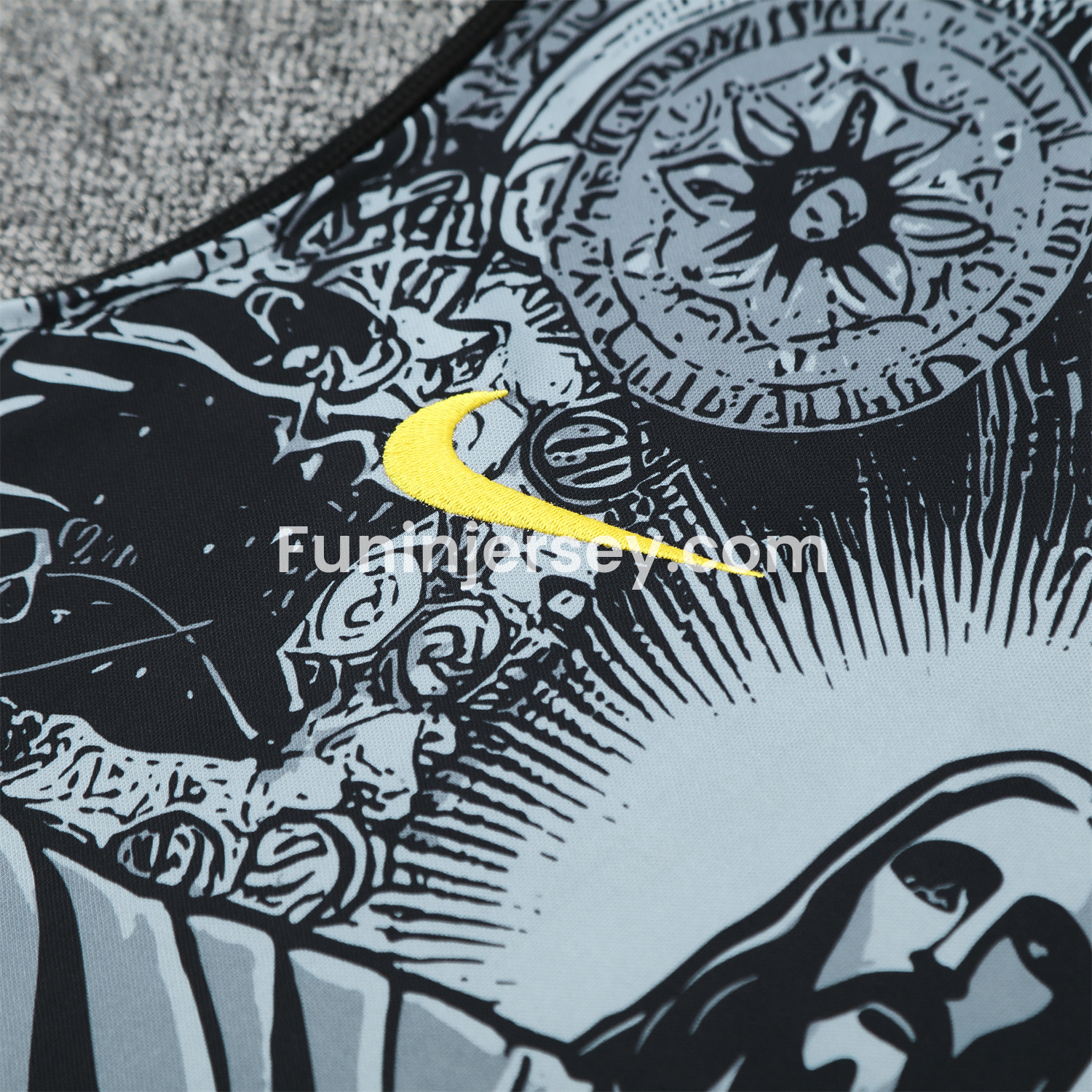 Funinjersey-Brazil 25-26 Gray Jesus Statue Vest Training Set - Gray Vest & Black Shorts